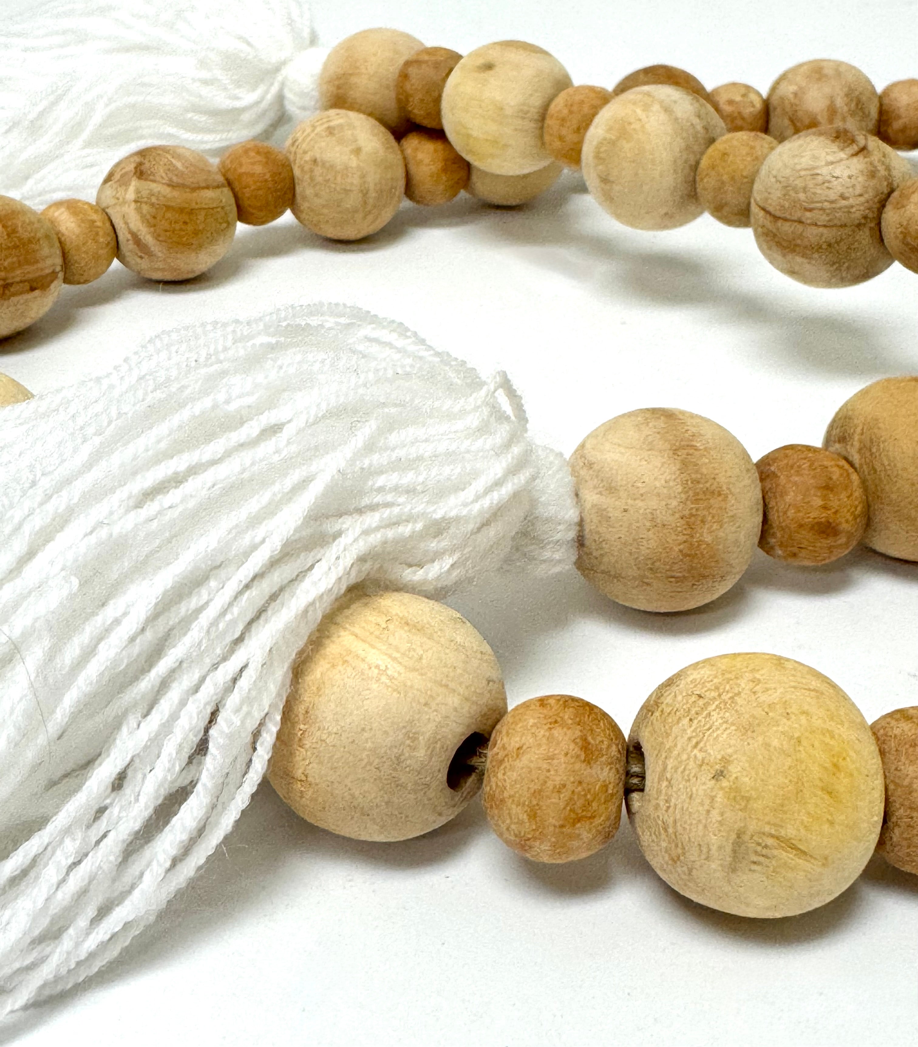 Natural Wood Bead Garland