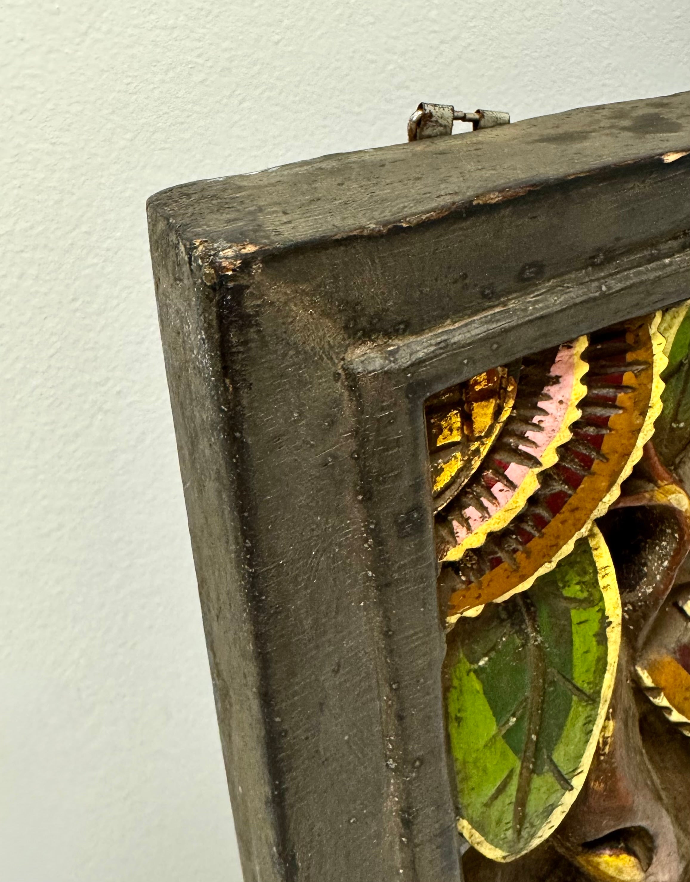 Indonesian Carved Wood Jungle Panel