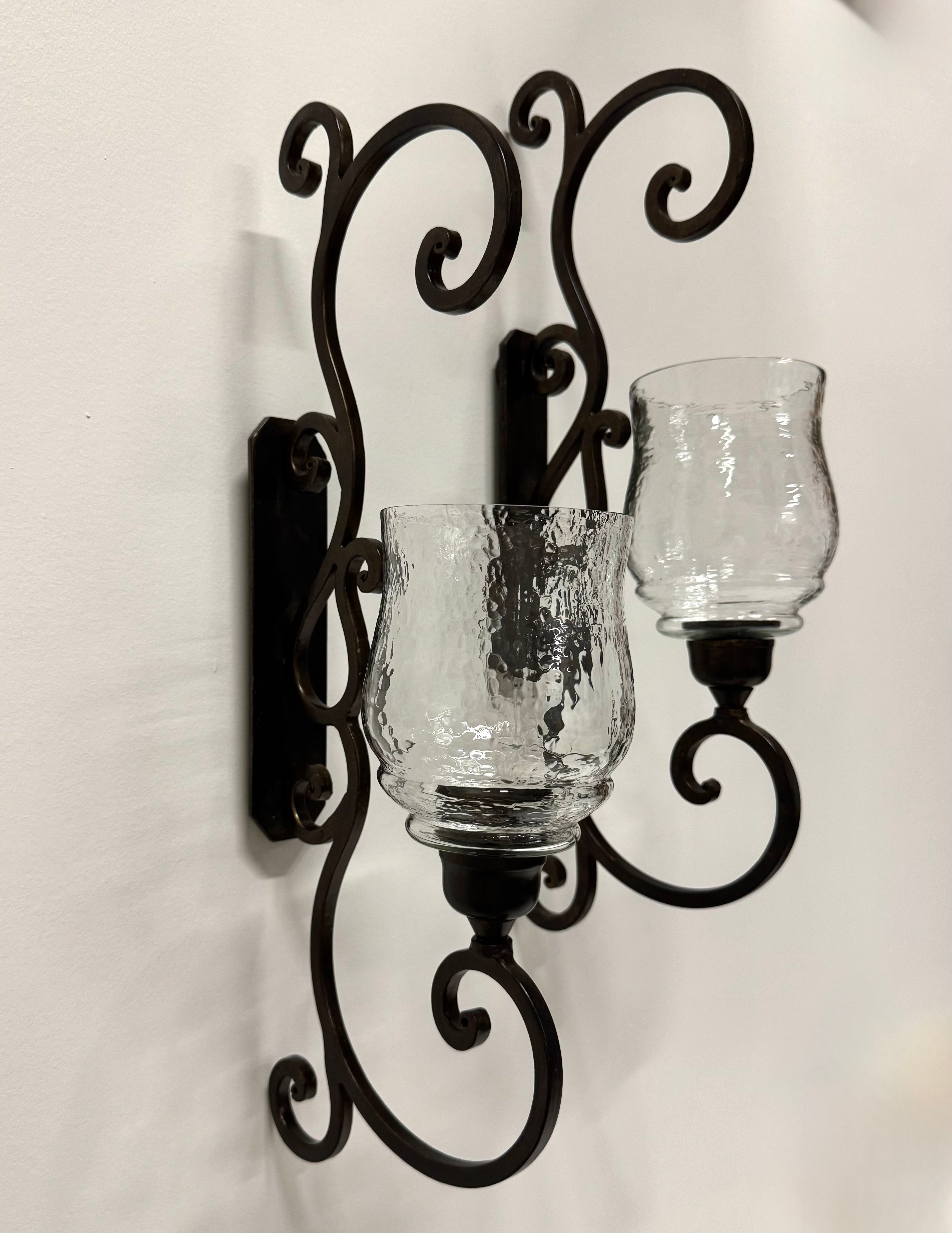 Dark Bronze Wall-mount Hurricanes Set of 2