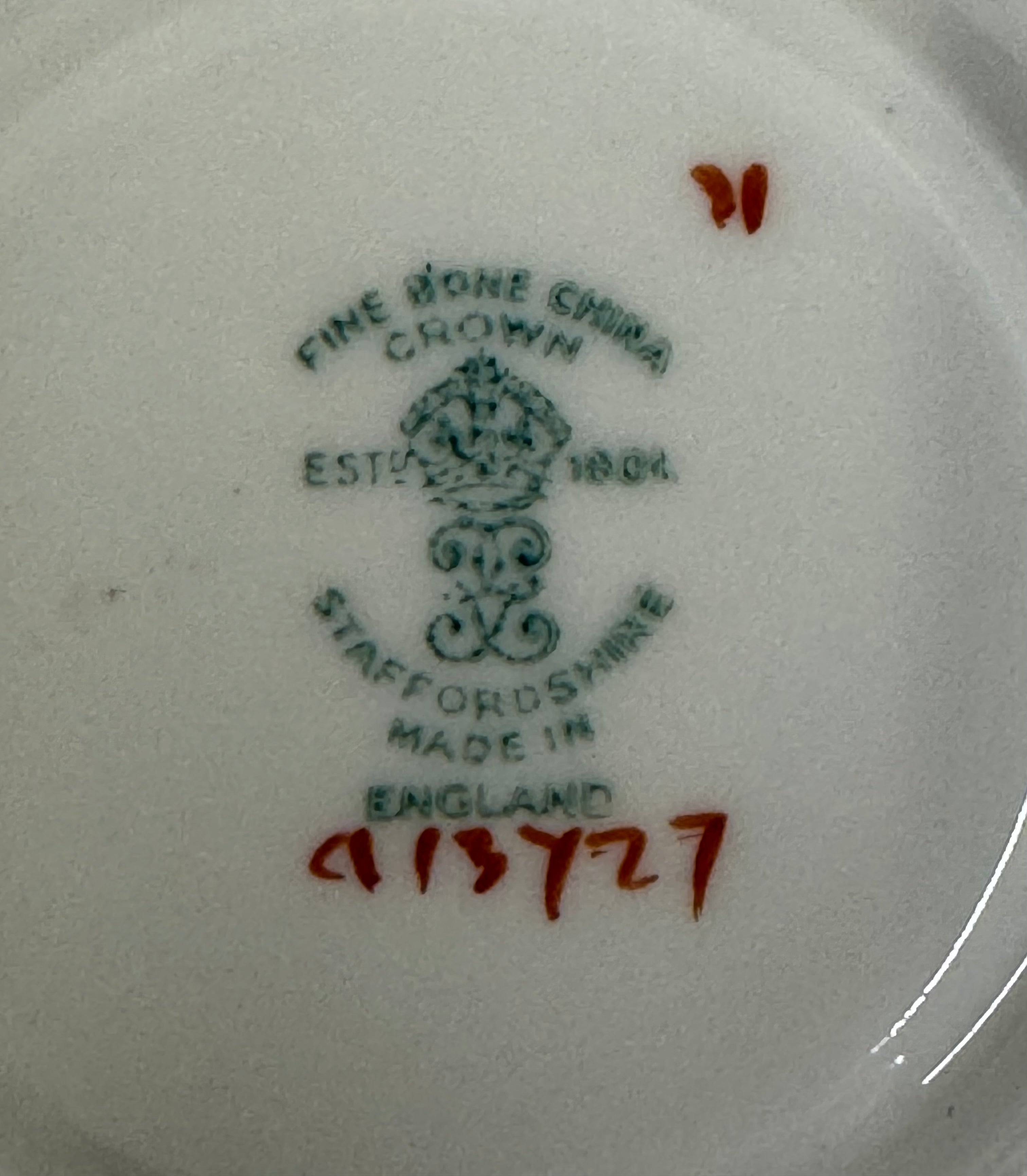 CROWN STAFFORDSHIRE Cobalt Filigree Cup & Saucer