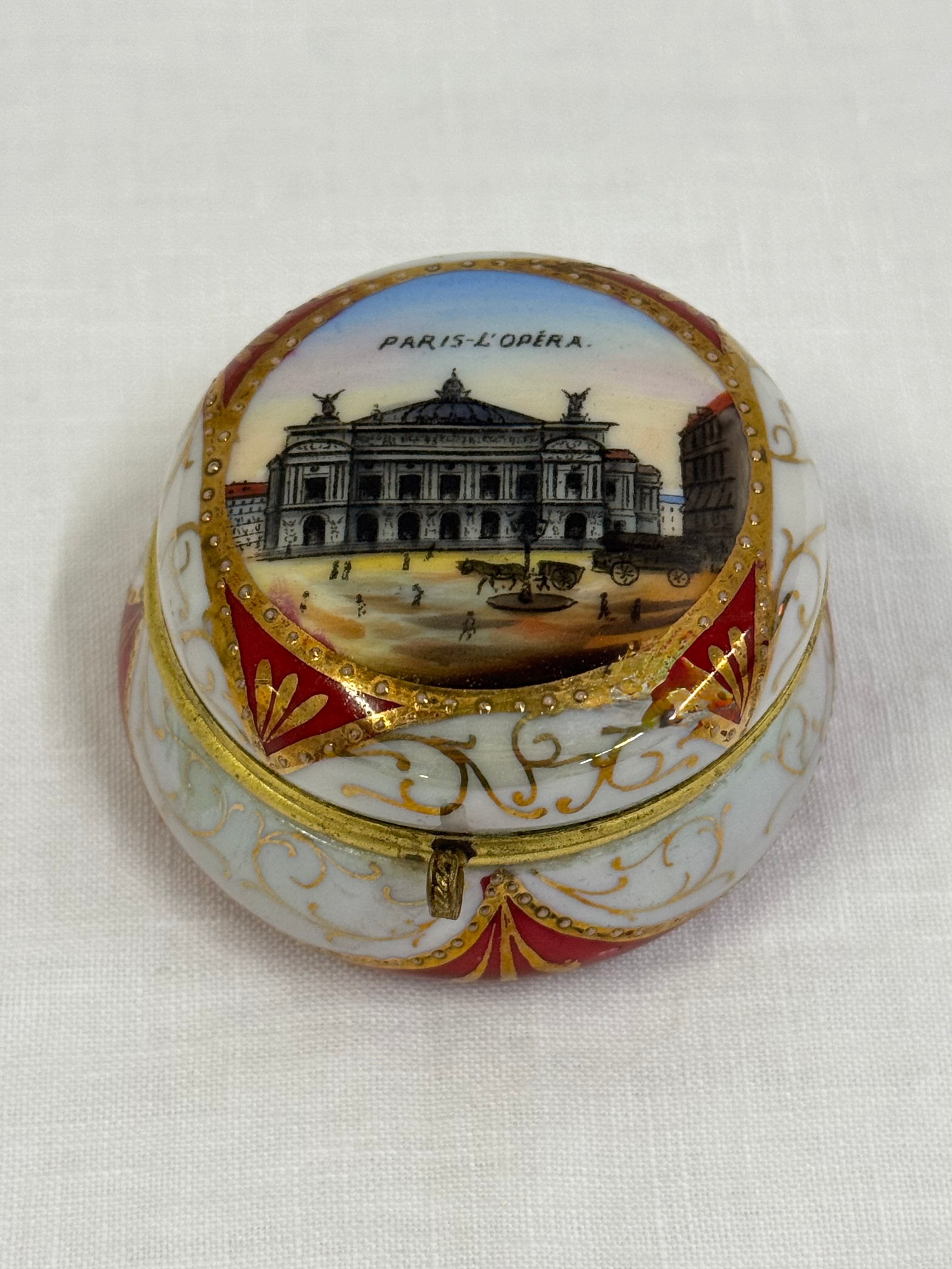 Paris L'Opera Hand-painted Porcelain Trinket Box