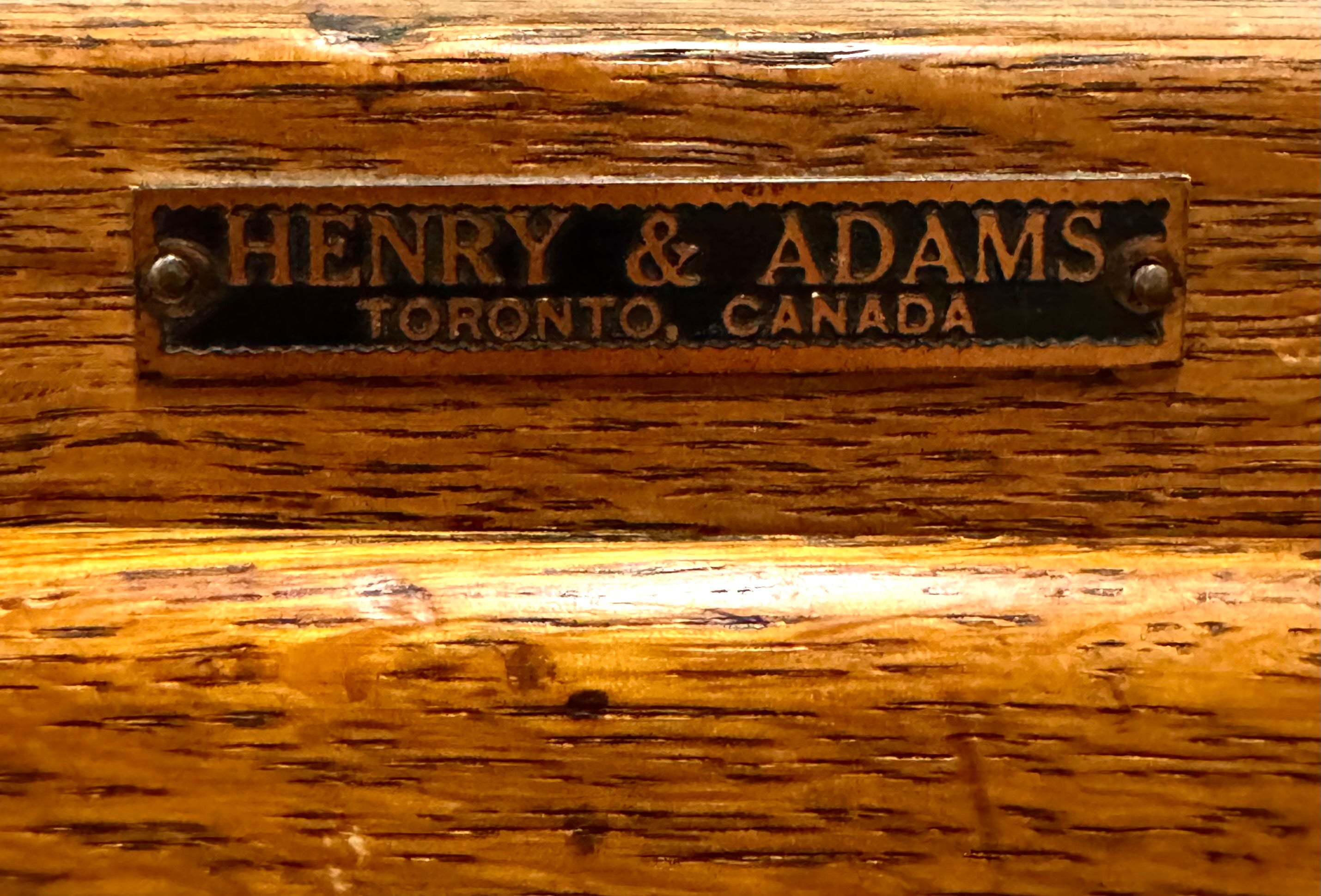 Antique HENRY & ADAMS Oak File Cabinet