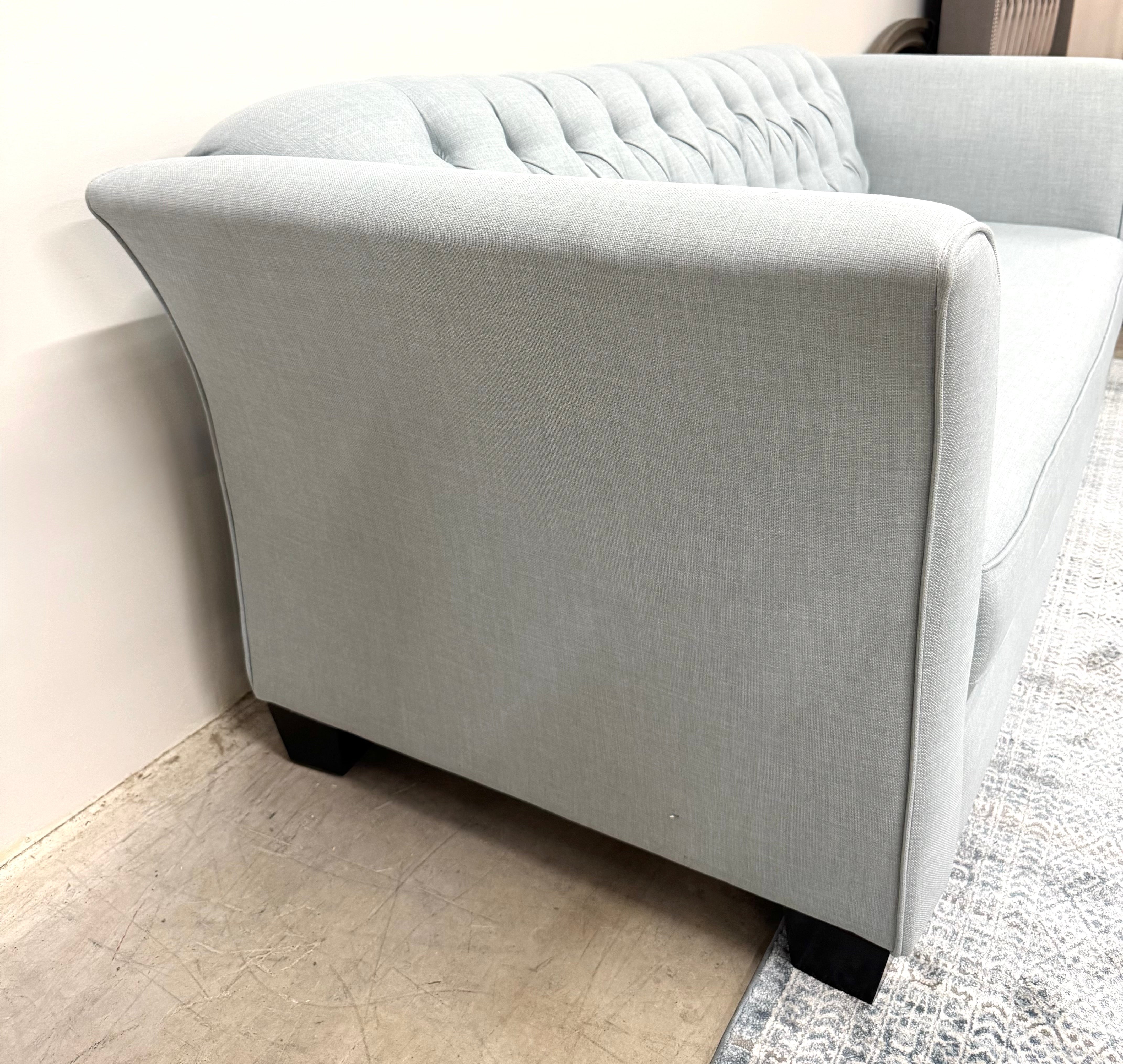 Powder Blue Tufted 86" Sofa