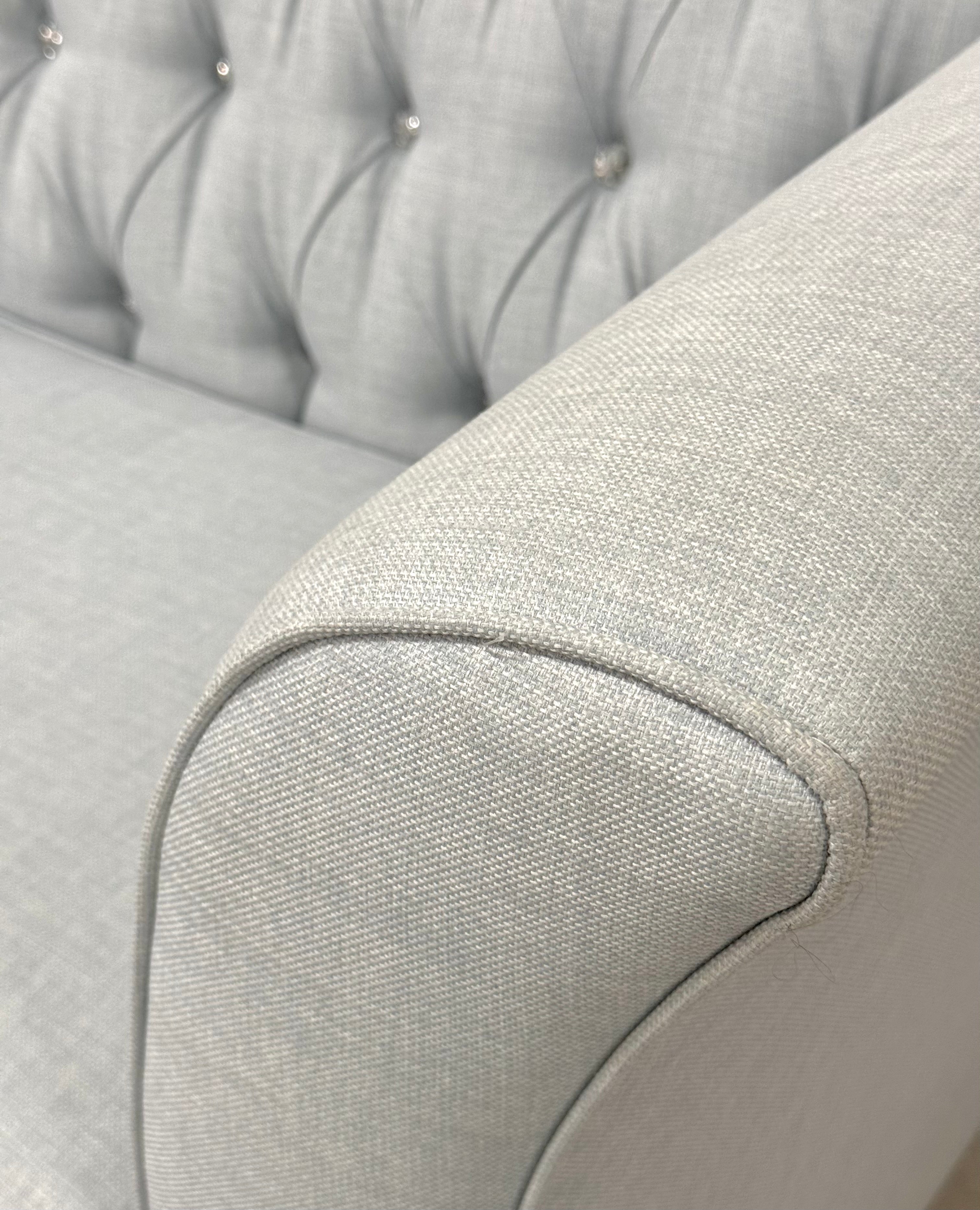 Powder Blue Tufted 86" Sofa