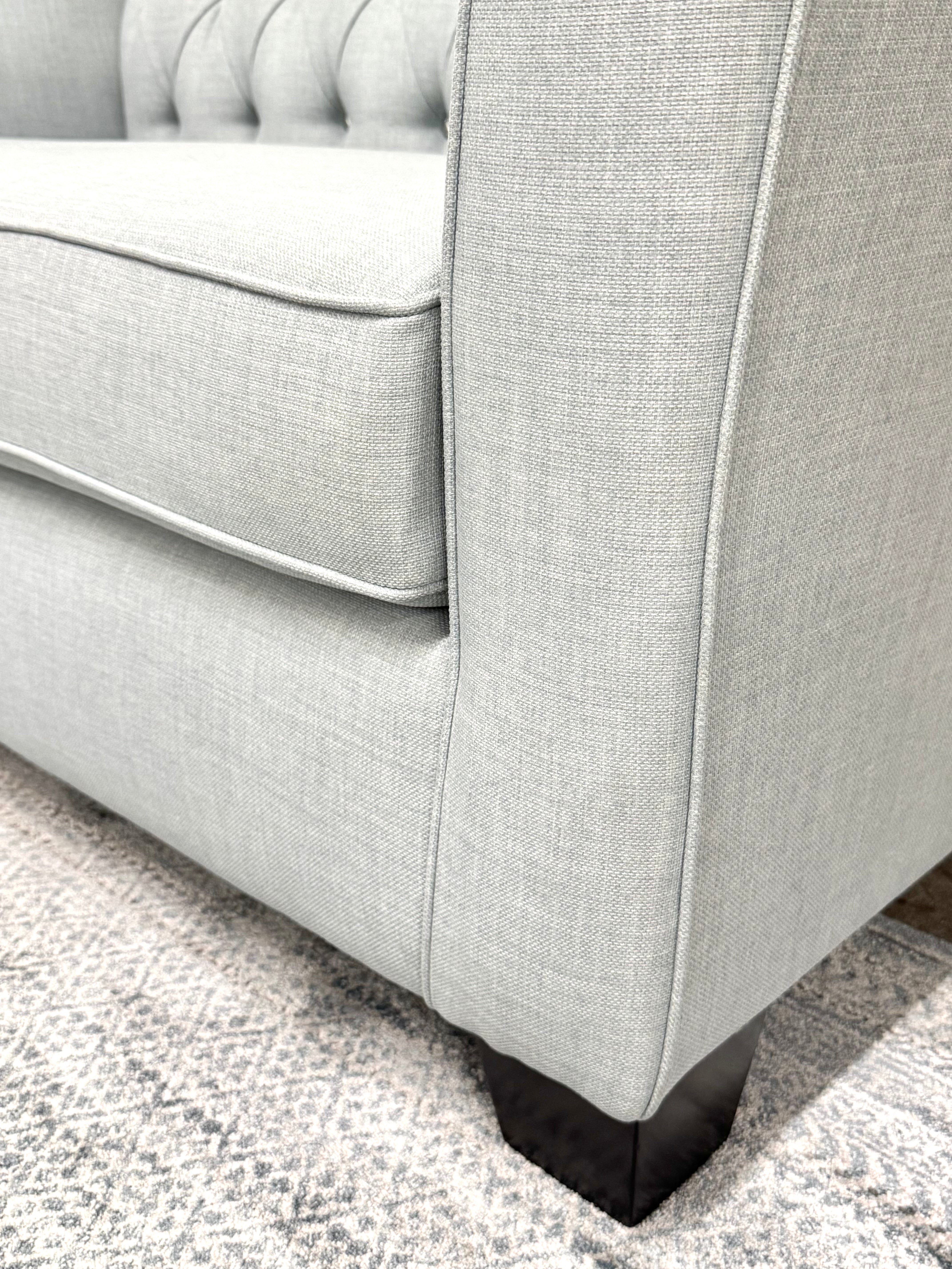 Powder Blue Tufted 63" Loveseat