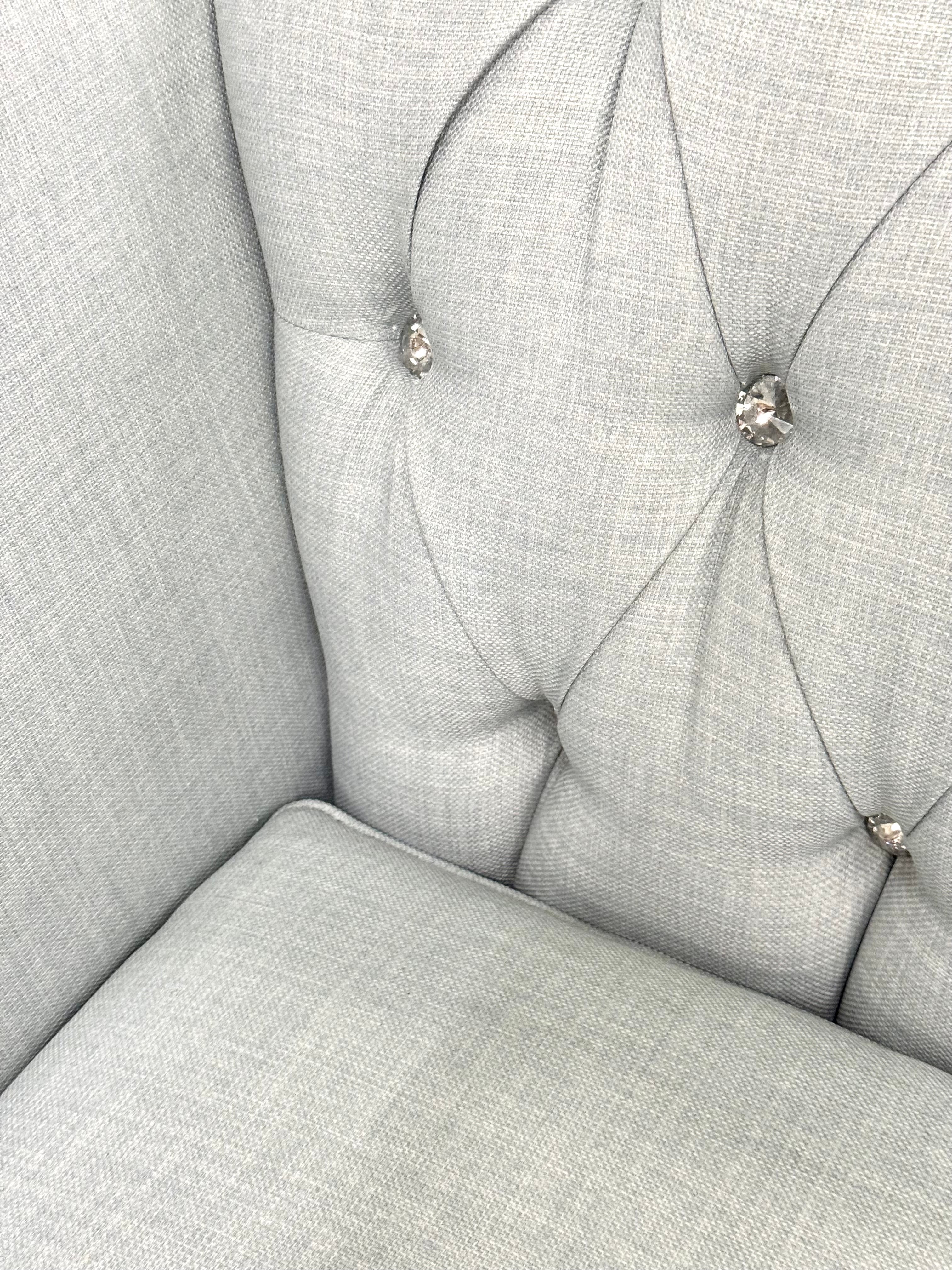 Powder Blue Tufted 63" Loveseat