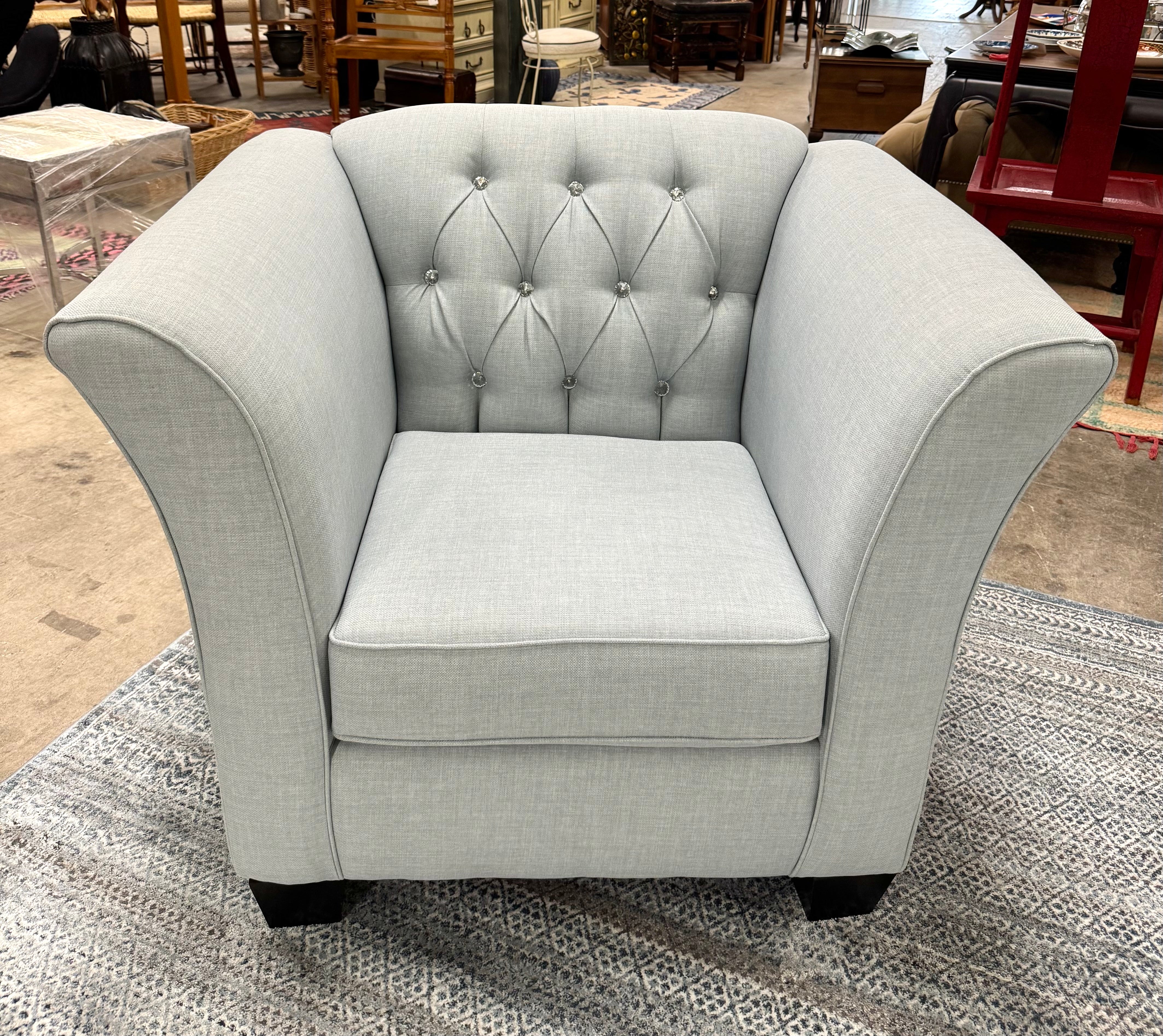 Powder Blue Tufted Chair