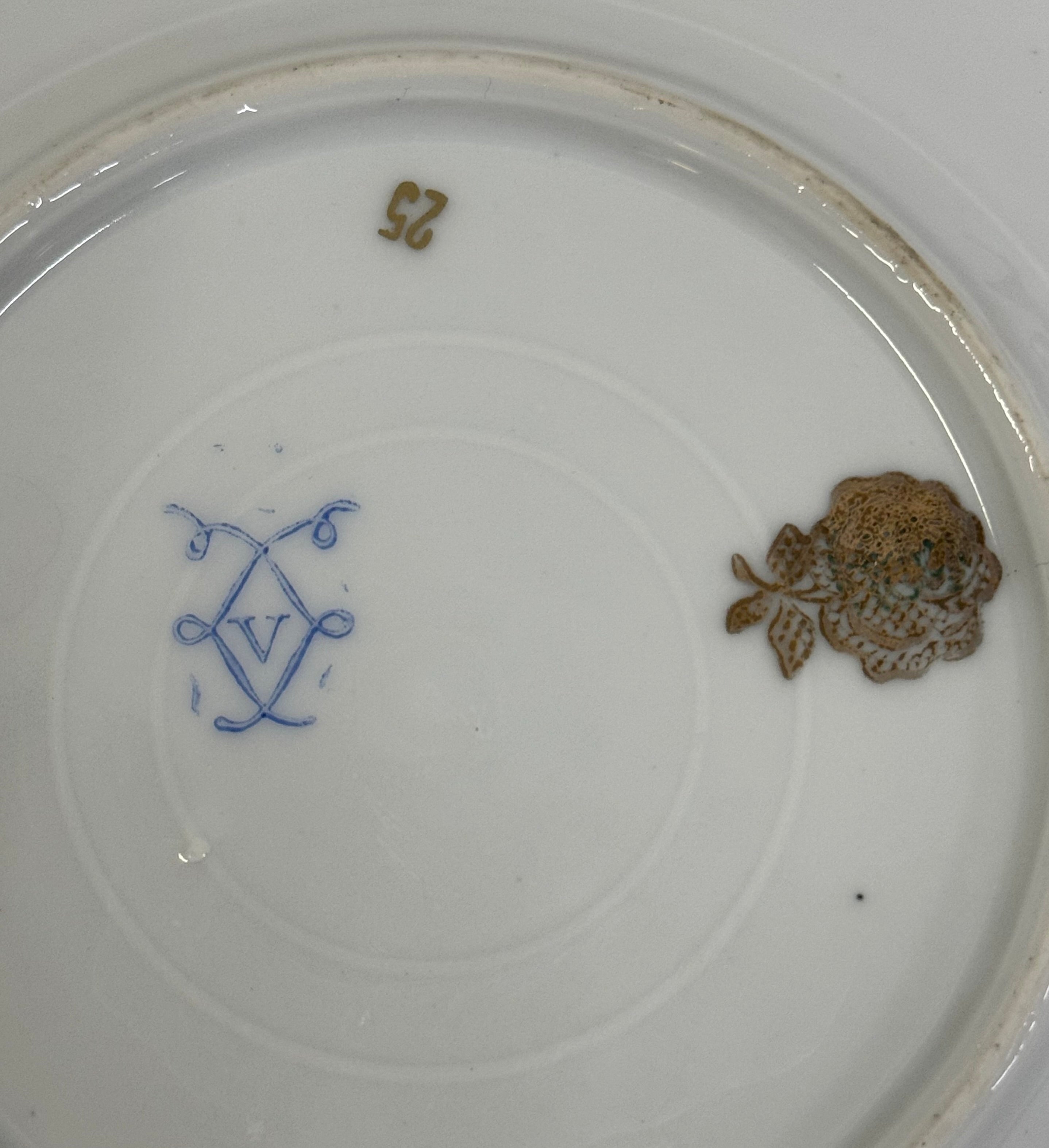 Antique SEVRES Demitasse Cup & Saucer and Plate Set