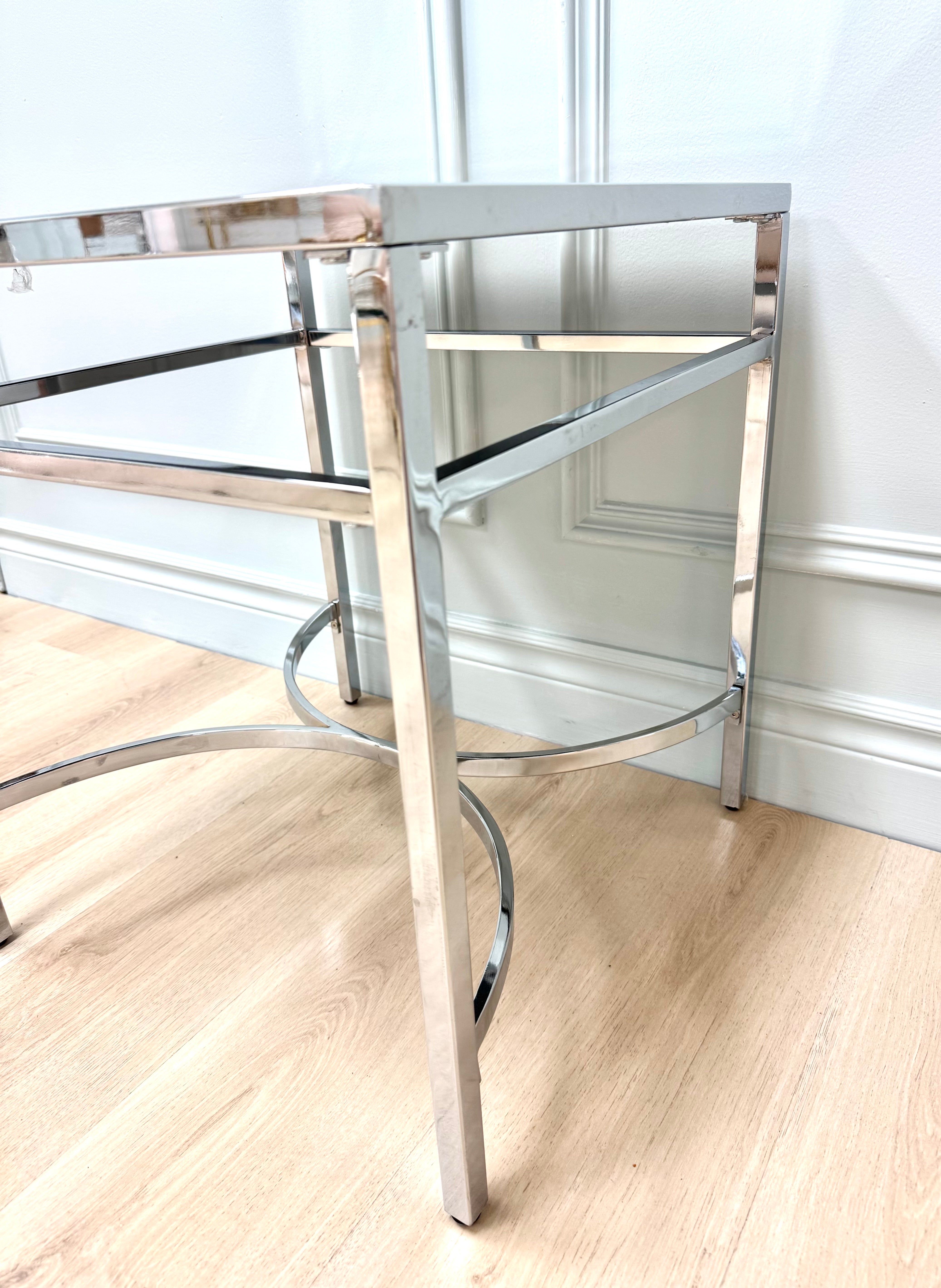 Contemporary Chrome Side Table