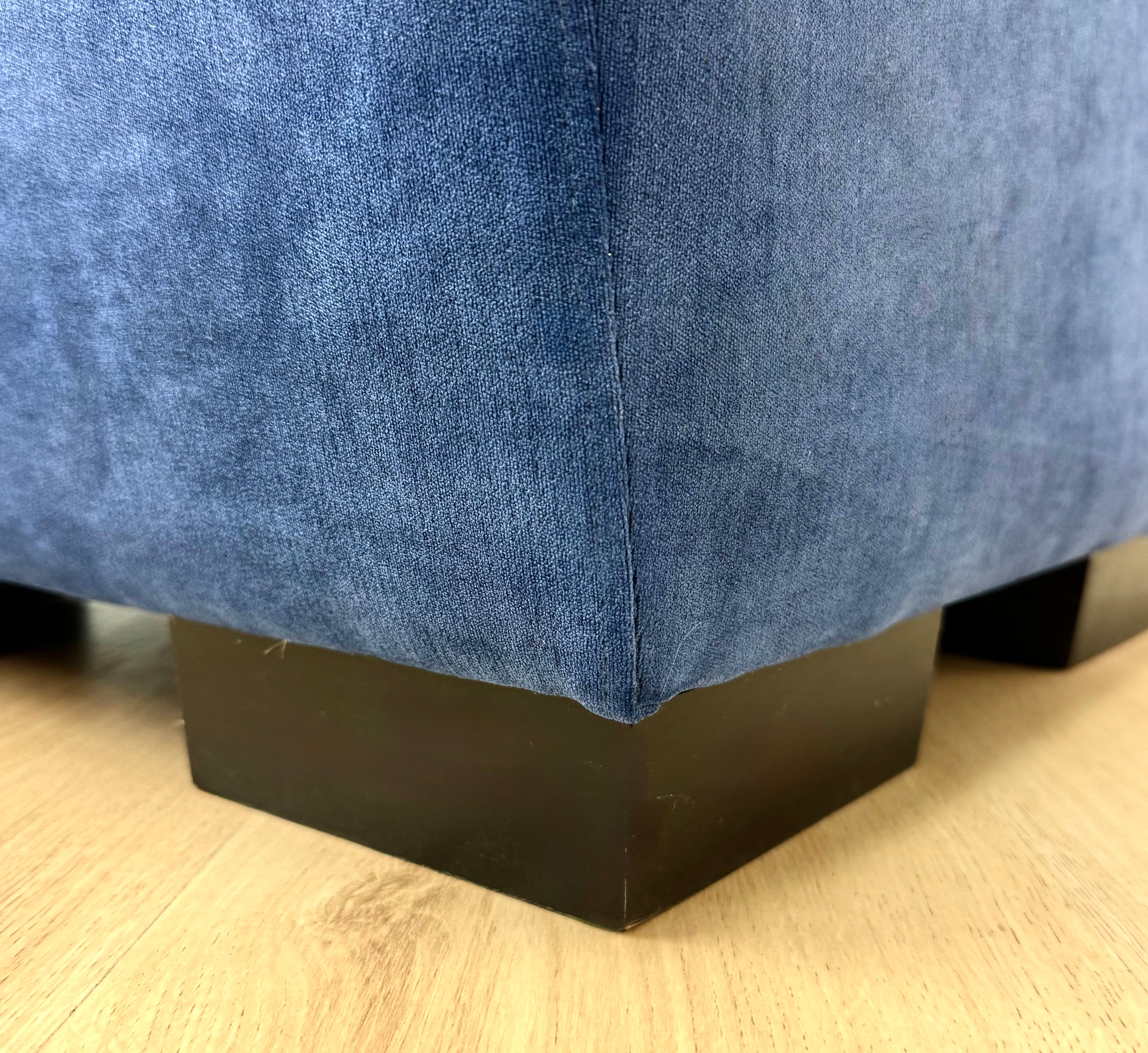 Royal Blue Velvet Ottoman