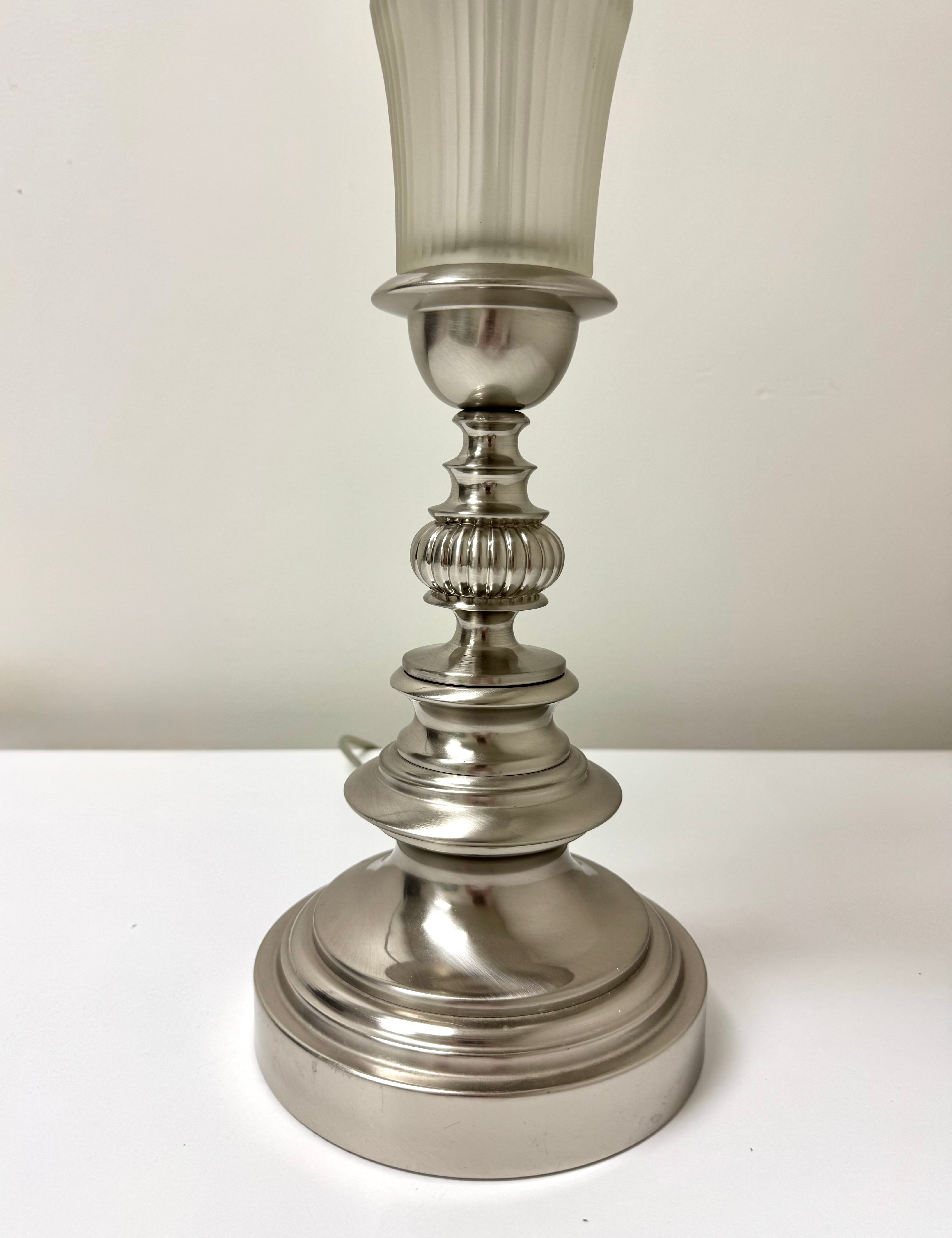 Brushed Silver & Frosted Glass Lamp