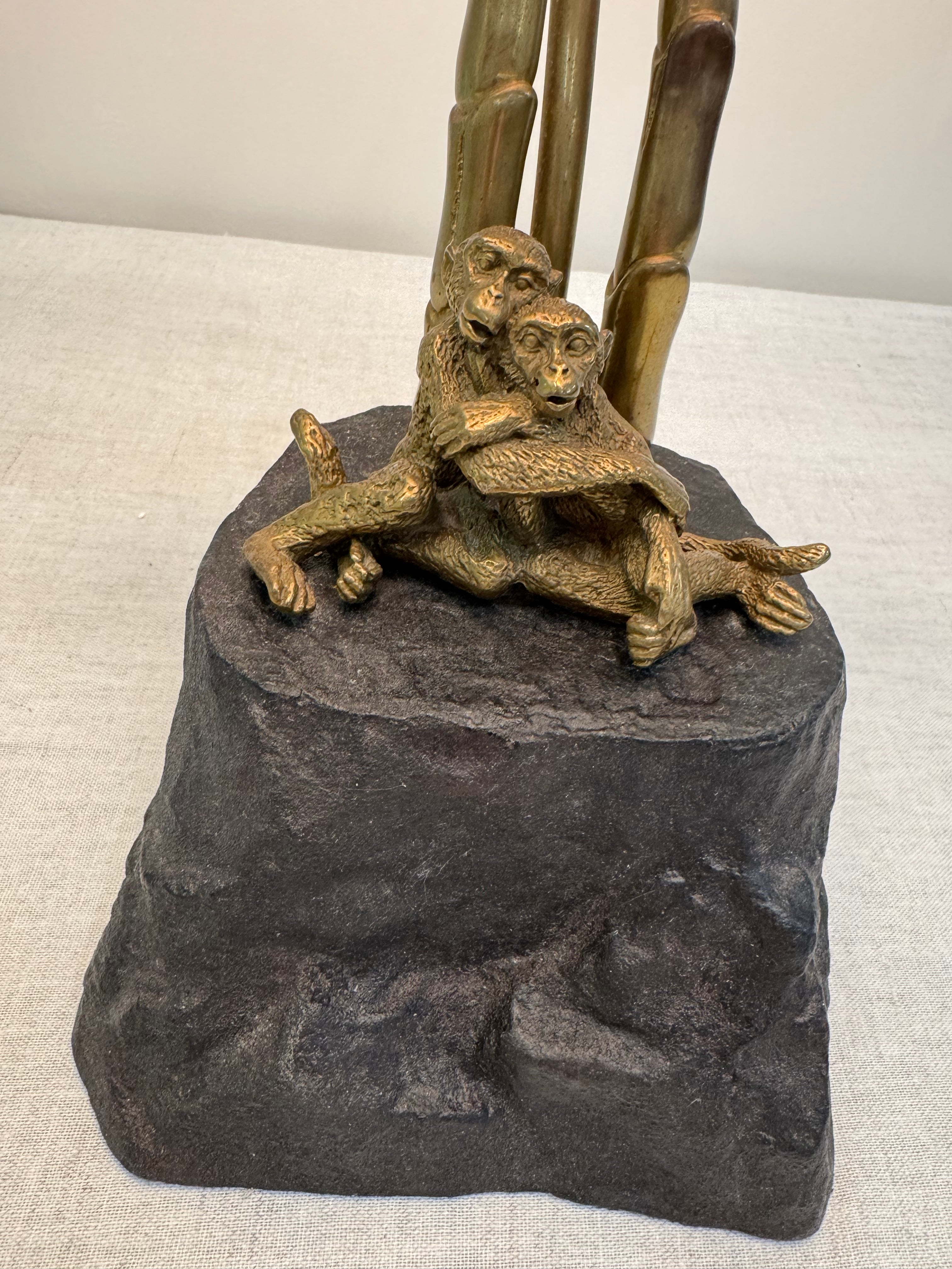 Monkeys Under a Palm Tree Lamp