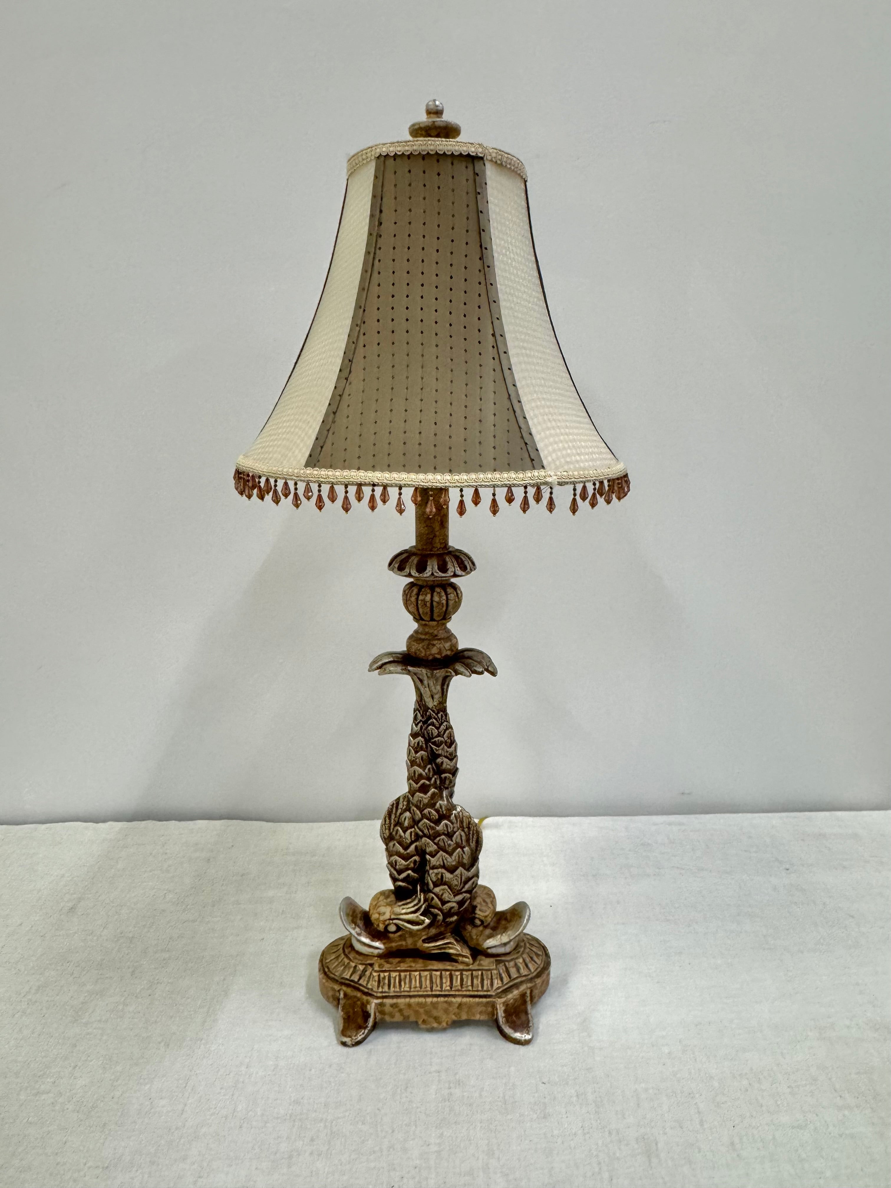 Antique Crackle Koi Fish Lamp