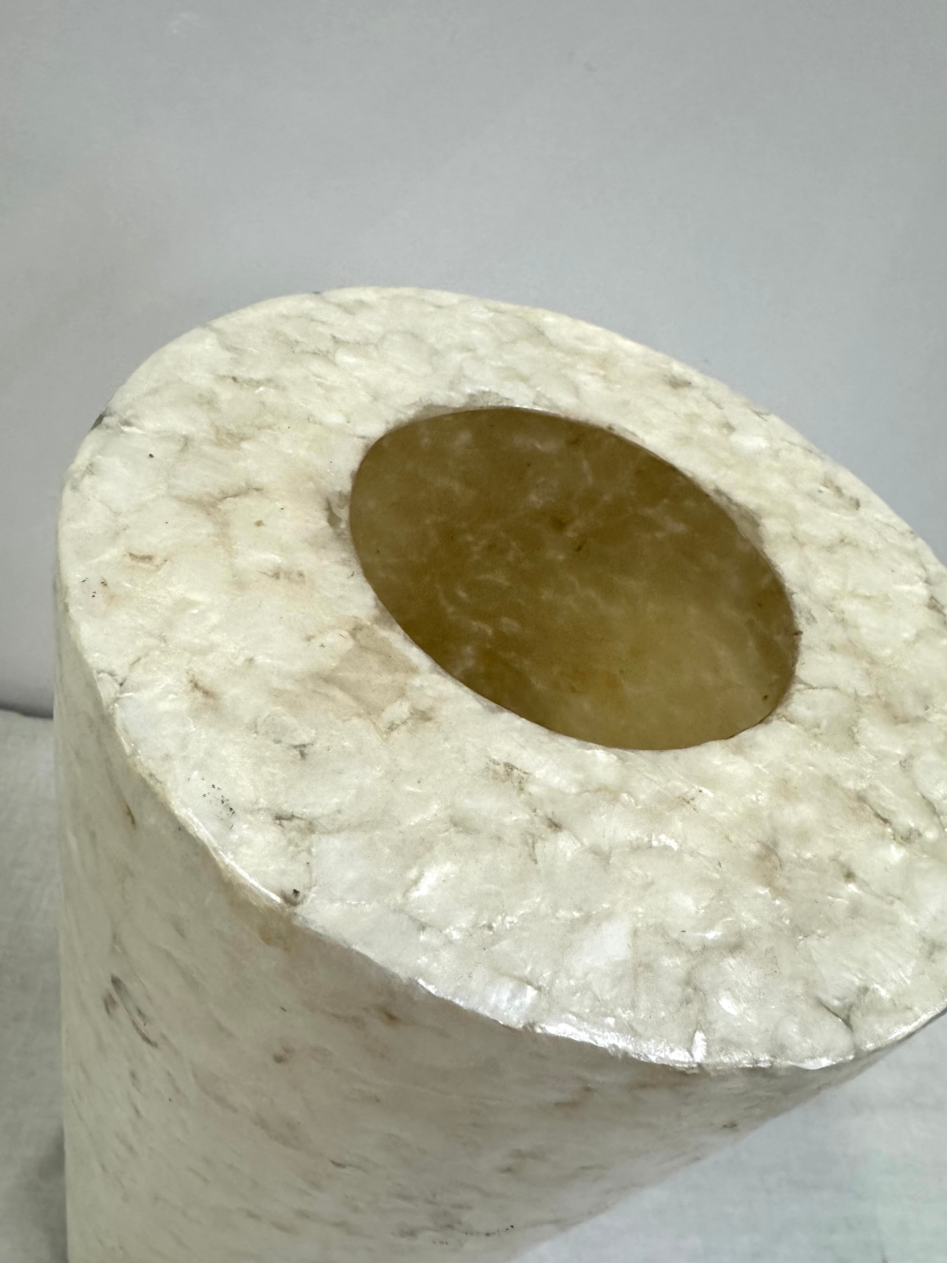 Mother-of-Pearl Cylinder Lamp