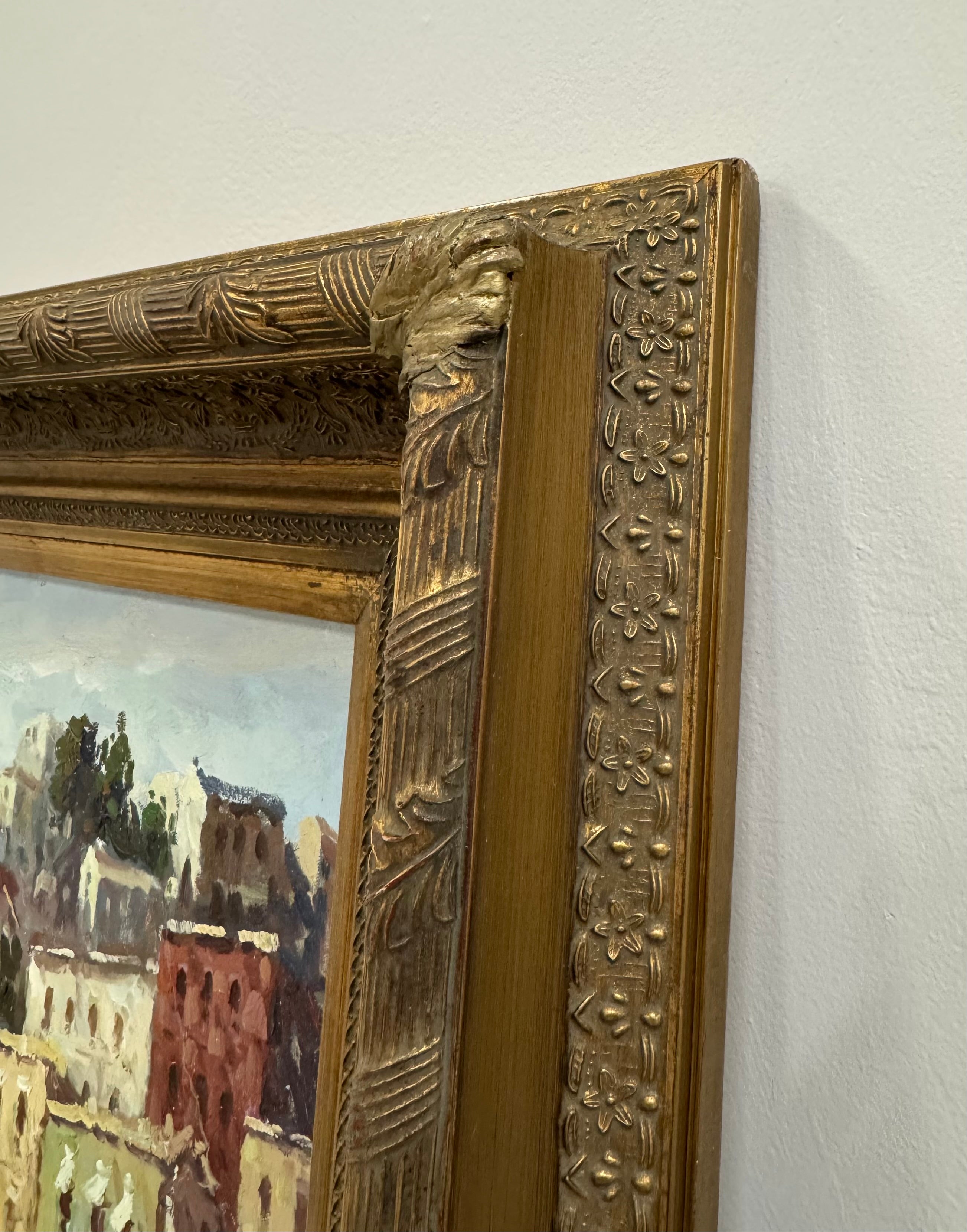 'Sailboats in a European Harbour' Original Art