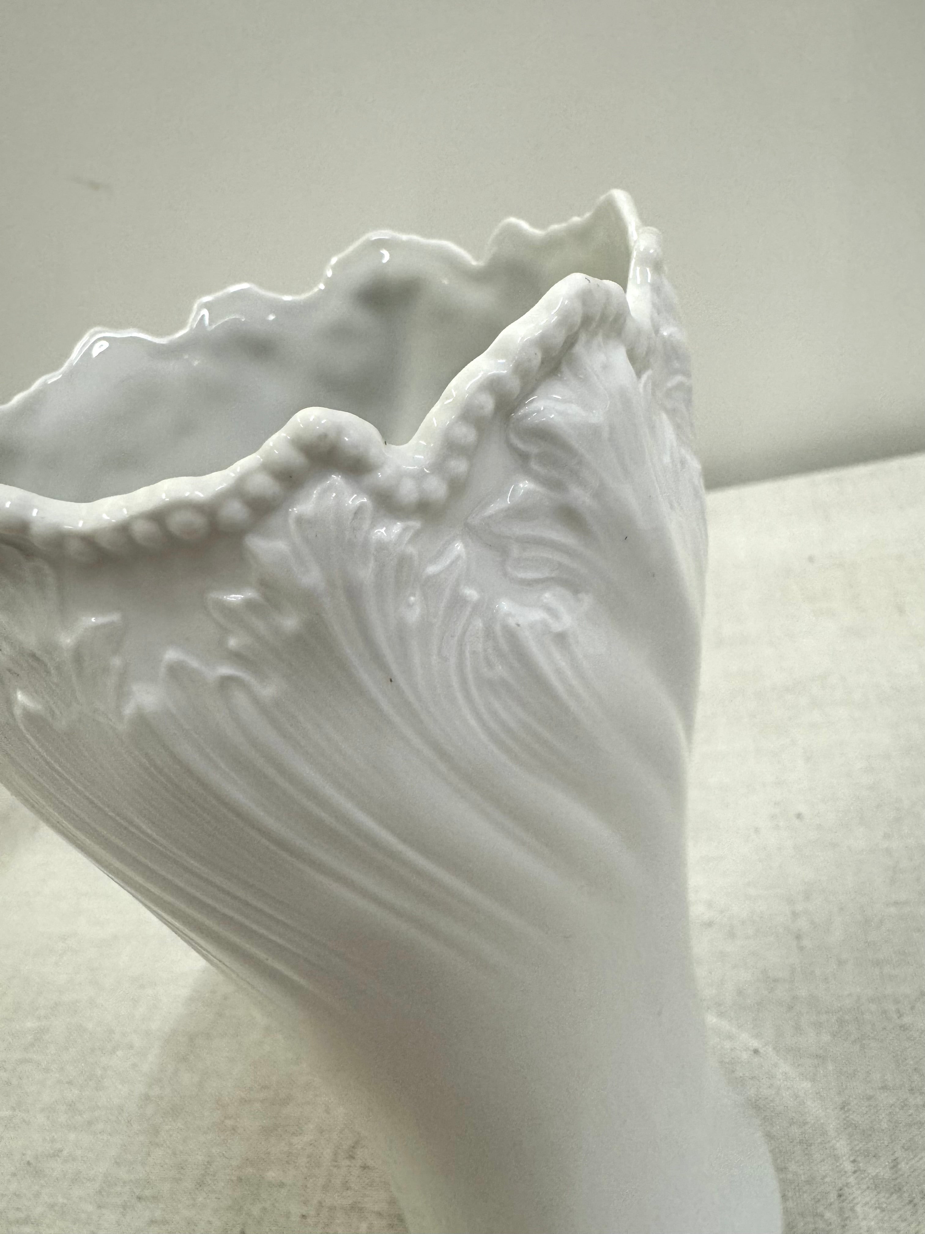 Vintage White Porcelain 8-1/2" Vase
