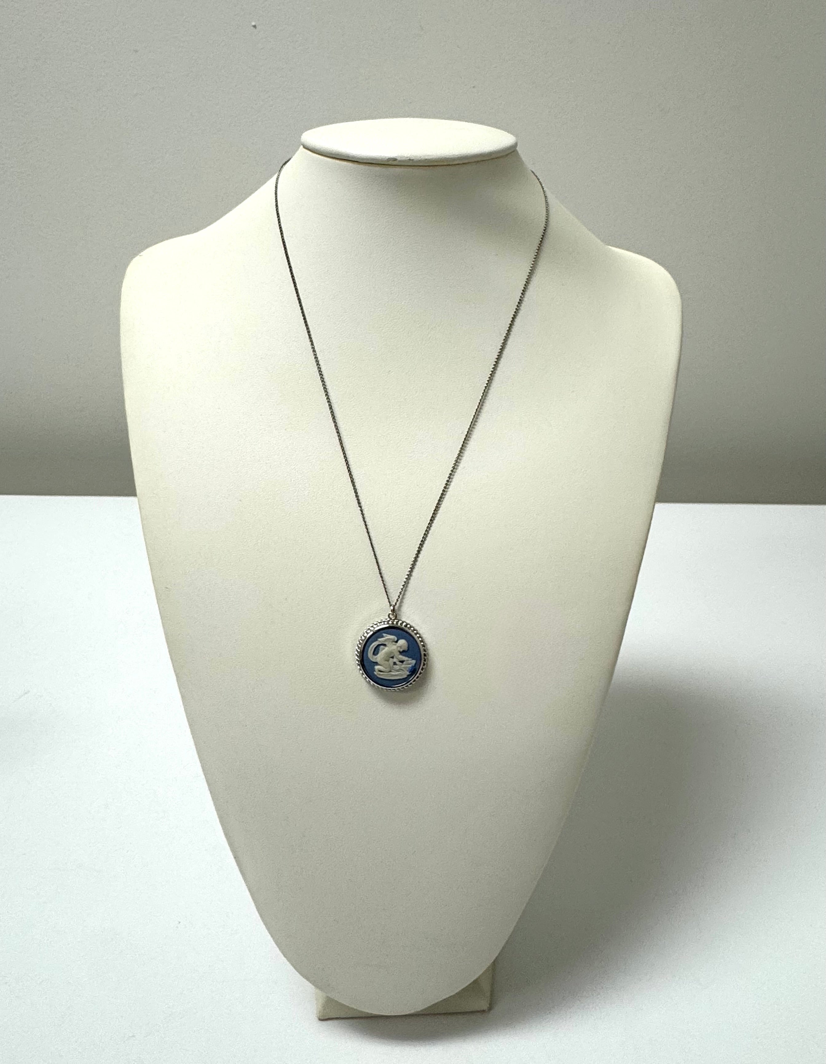 WEDGWOOD Blue Jasperware Cameo Necklace