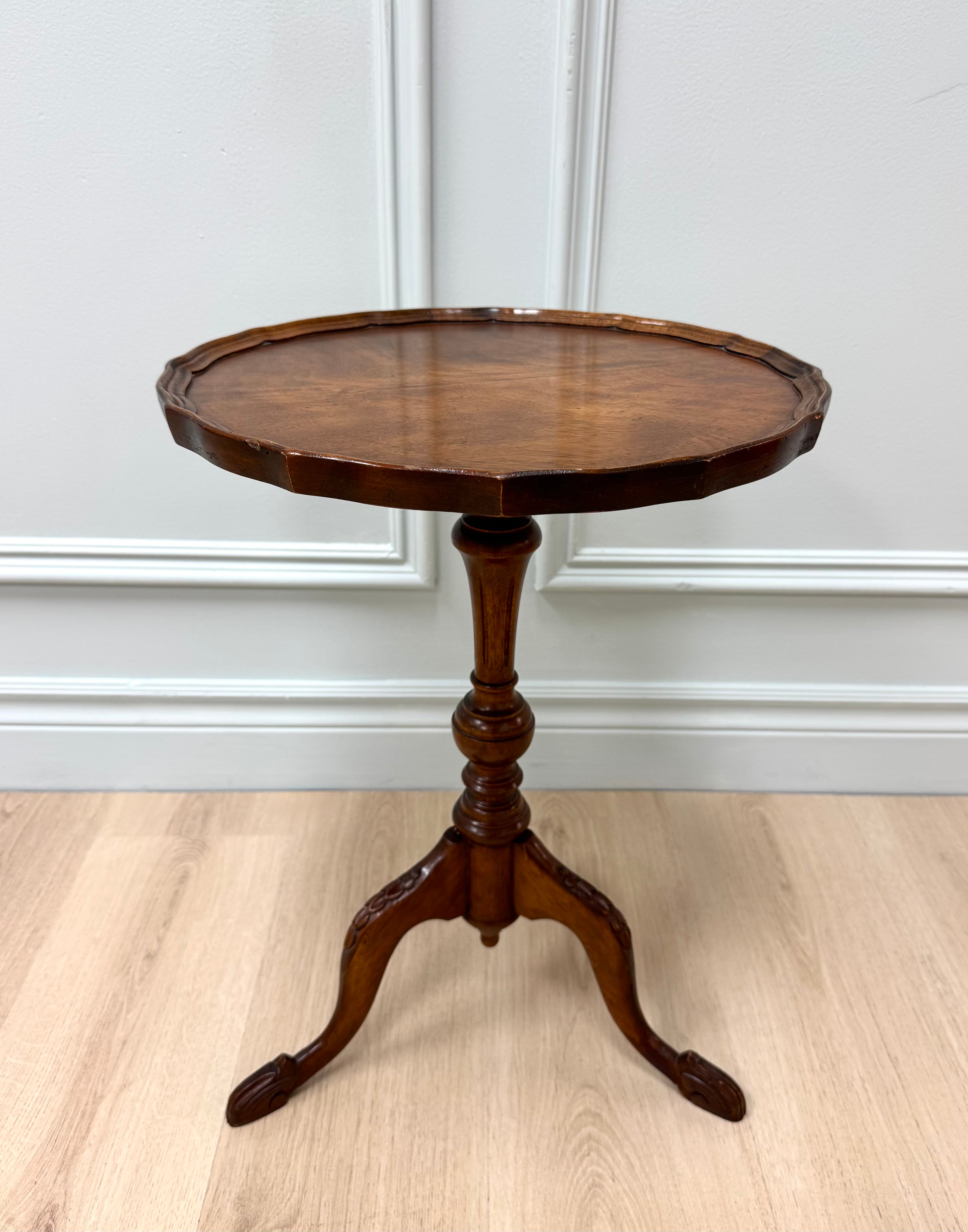 Vintage Mahogany Piecrust Side Table