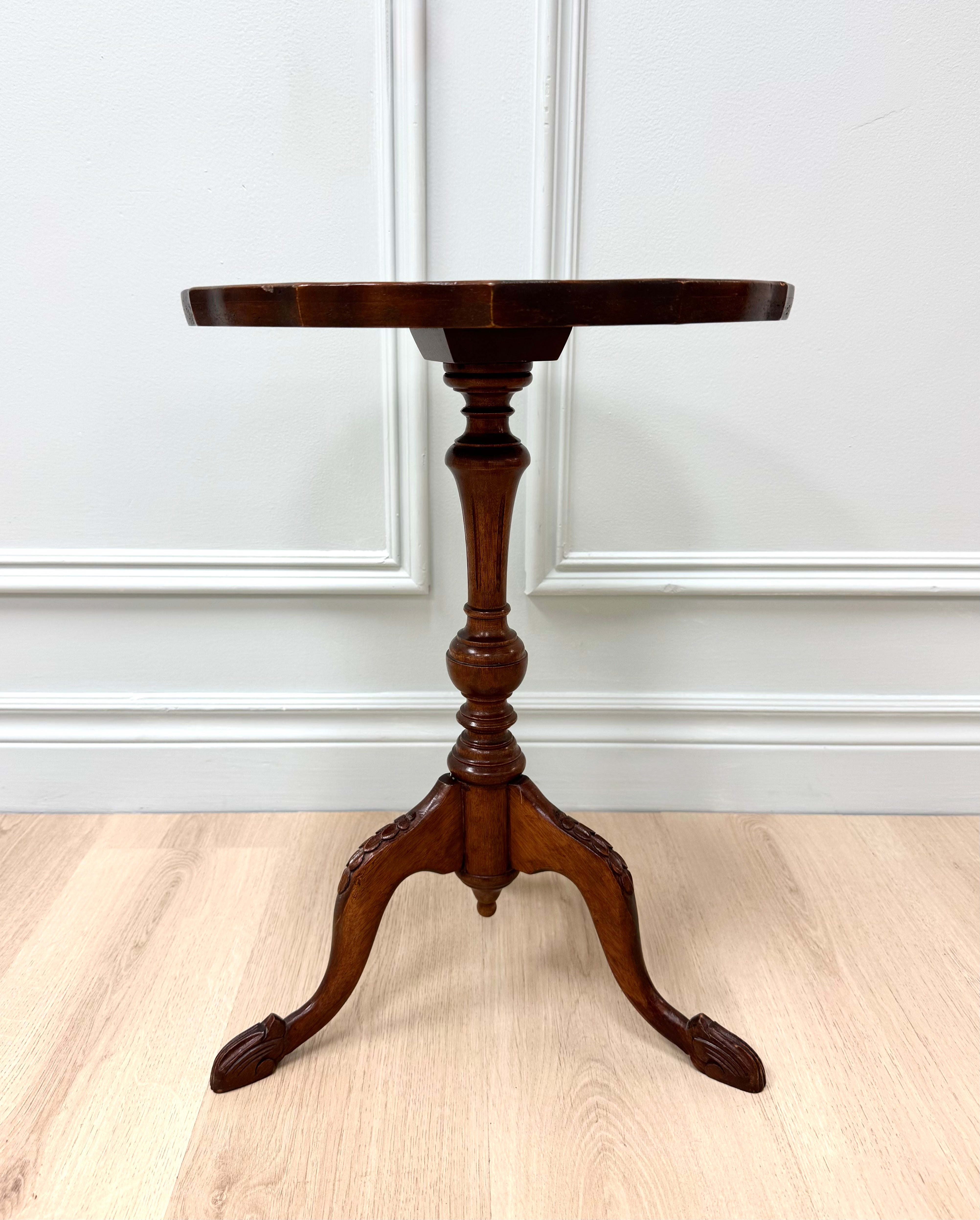Vintage Mahogany Piecrust Side Table