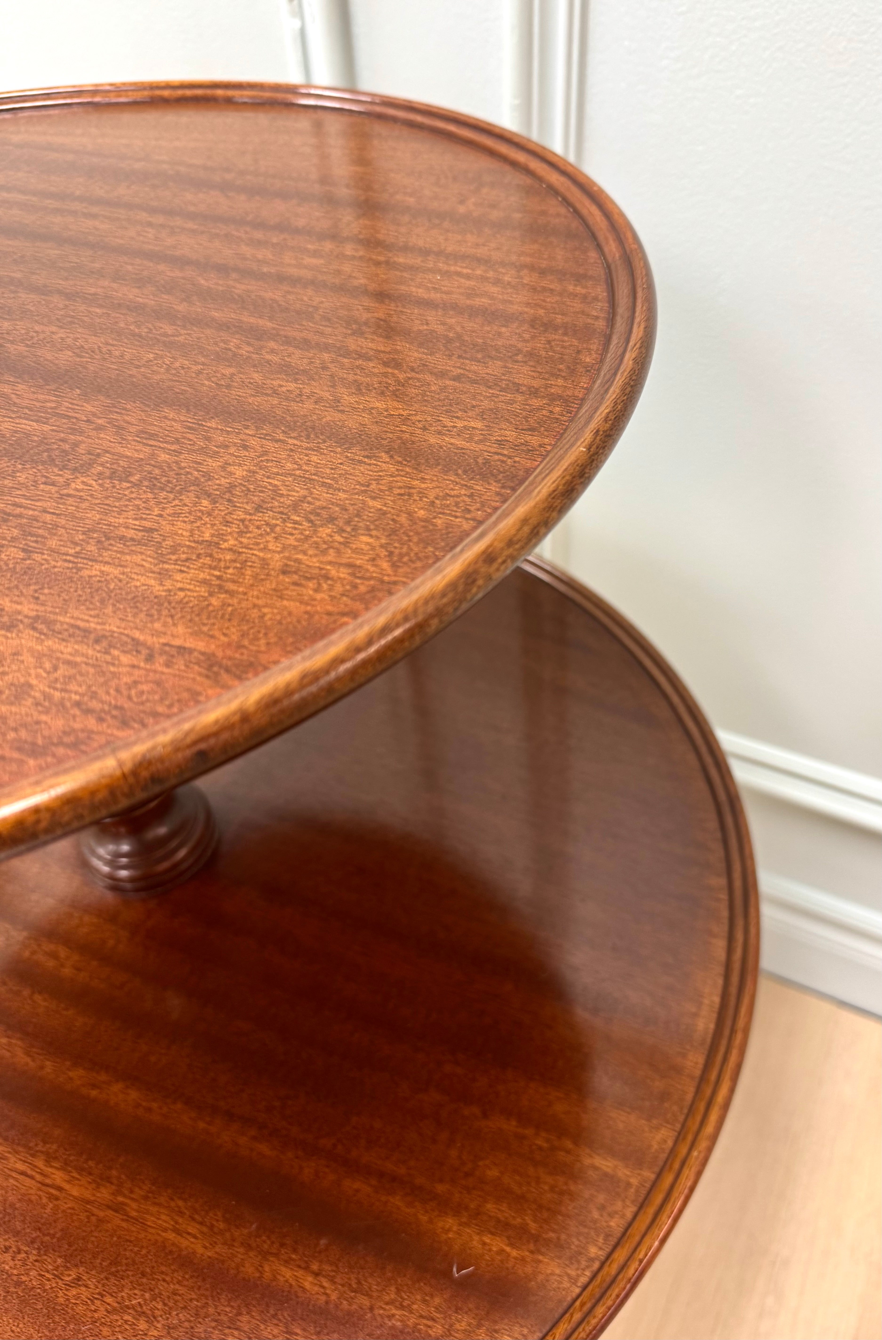 Vintage Mahogany Two-tier Dumbwaiter Table
