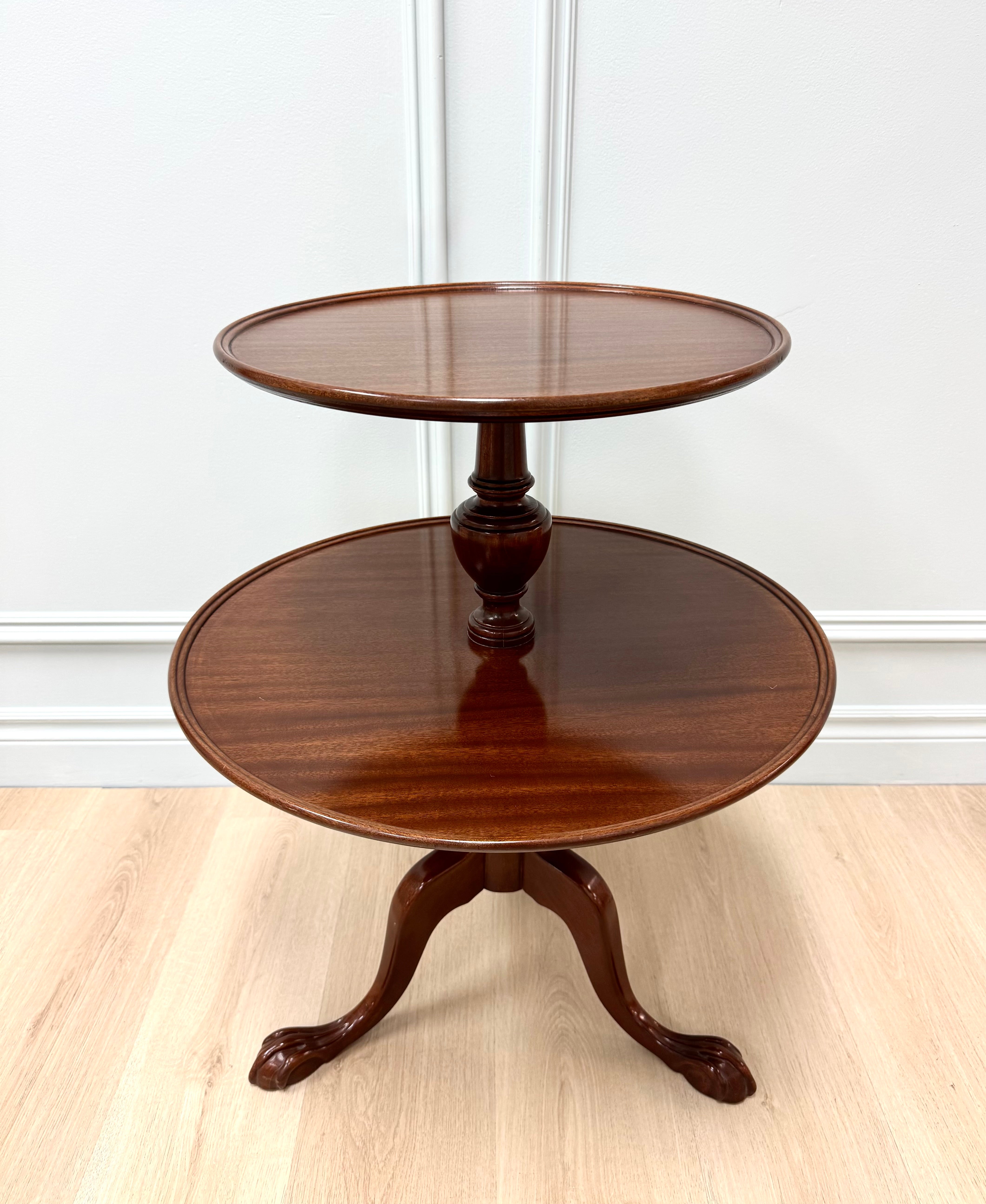 Vintage Mahogany Two-tier Dumbwaiter Table