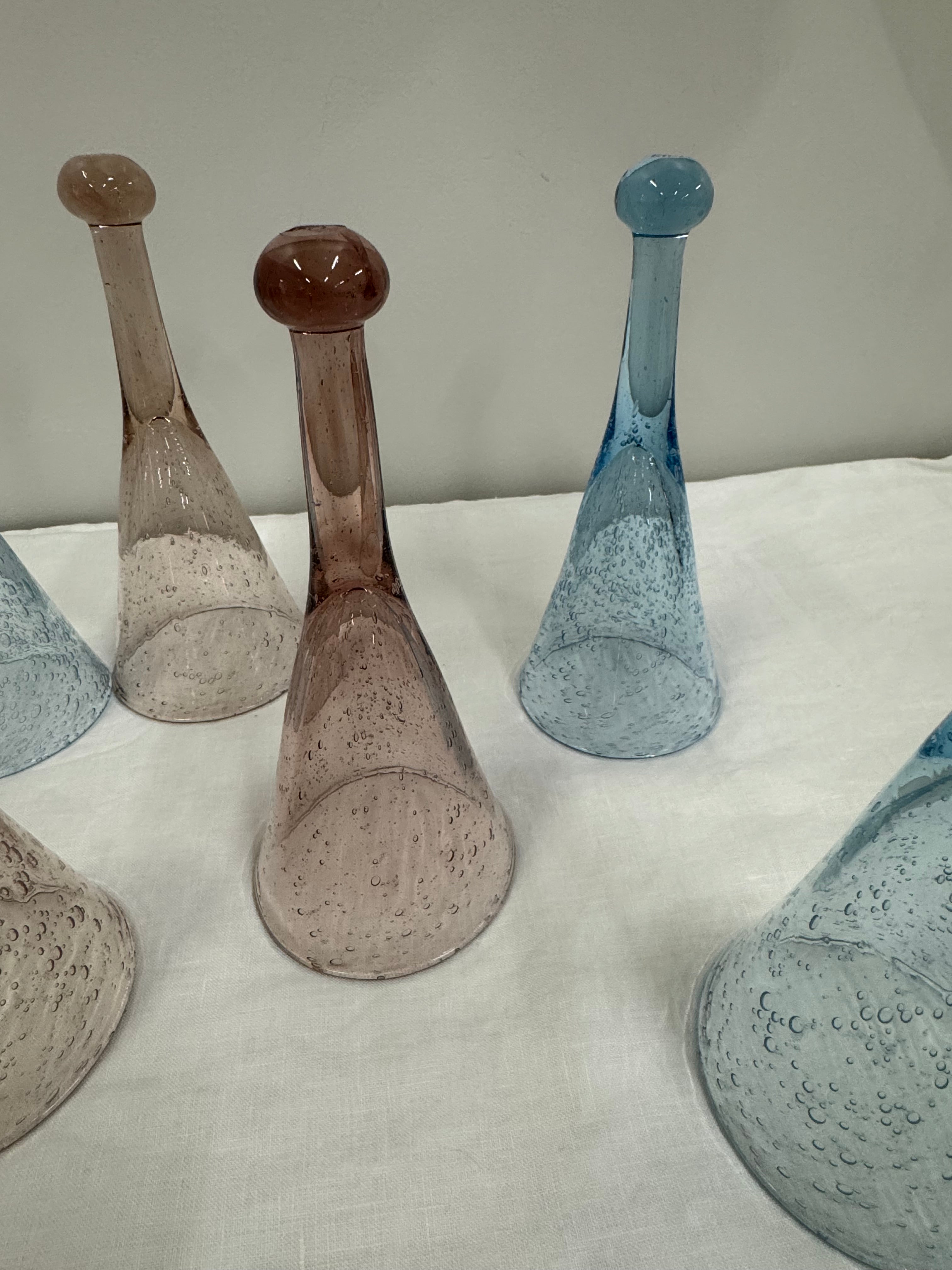 Vintage BIOT France Tinquette Glasses Set of 7