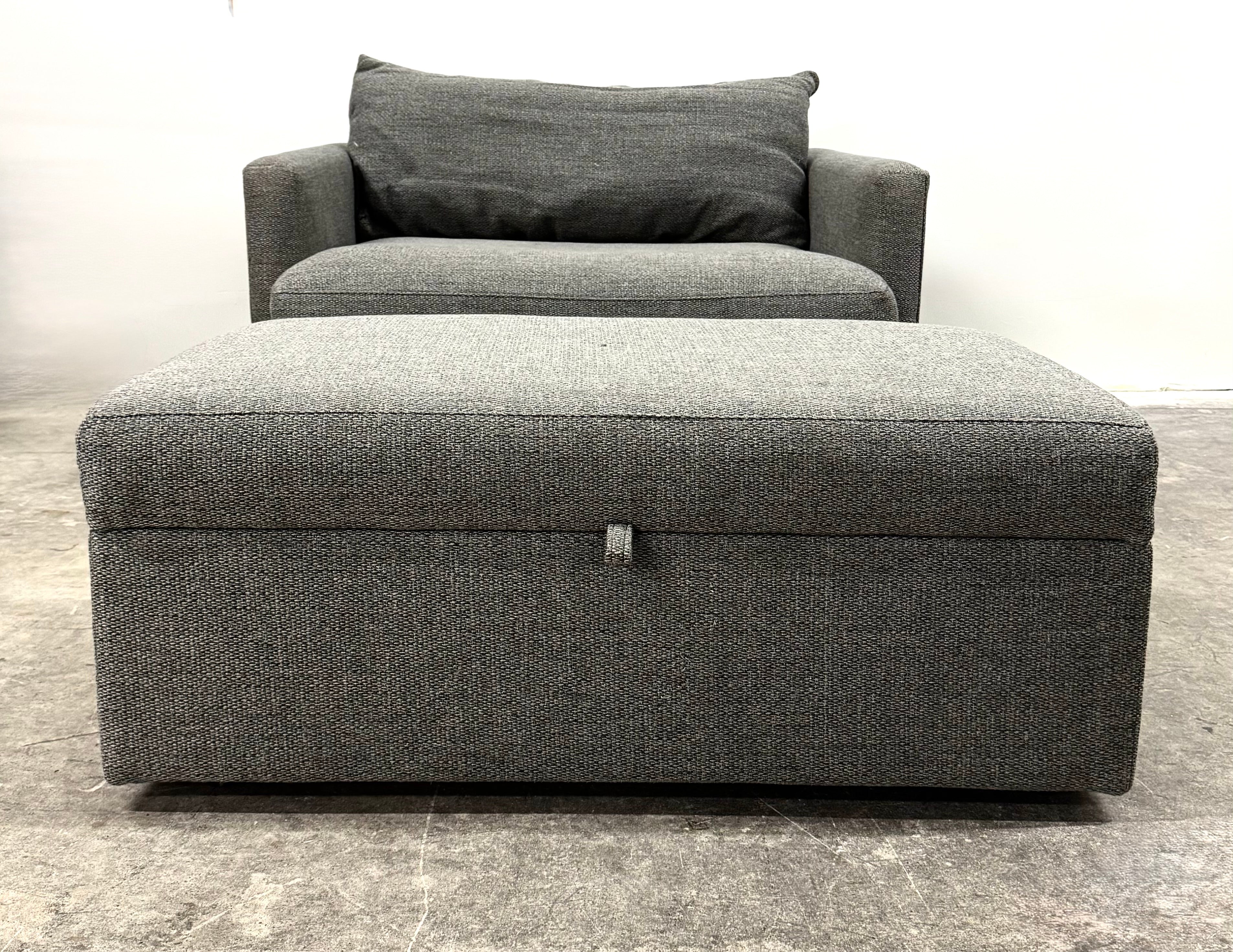 CRATE & BARREL Taft Steel Storage Ottoman