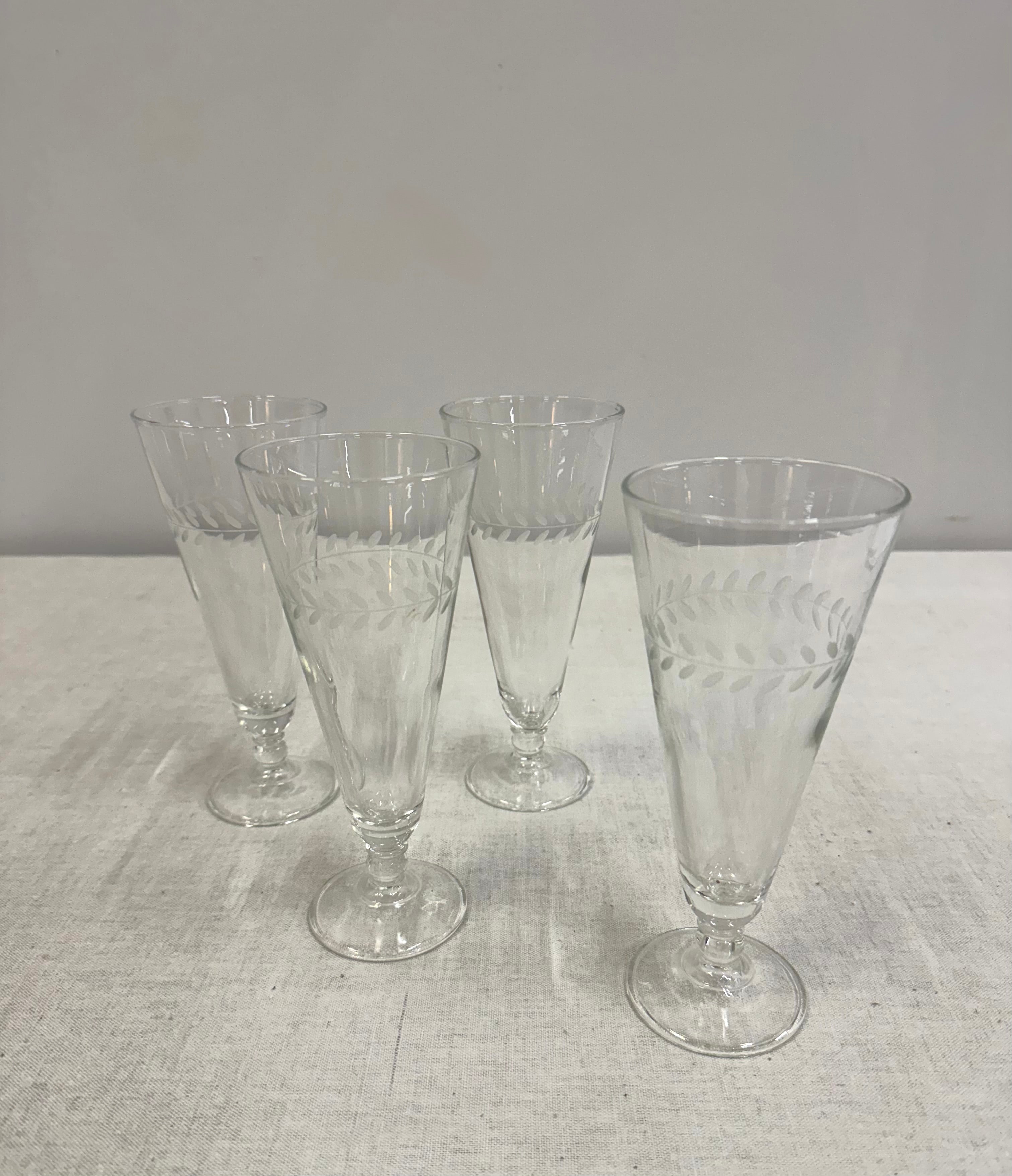 Vintage 'Laurel' Pilsener Glasses Set of 4