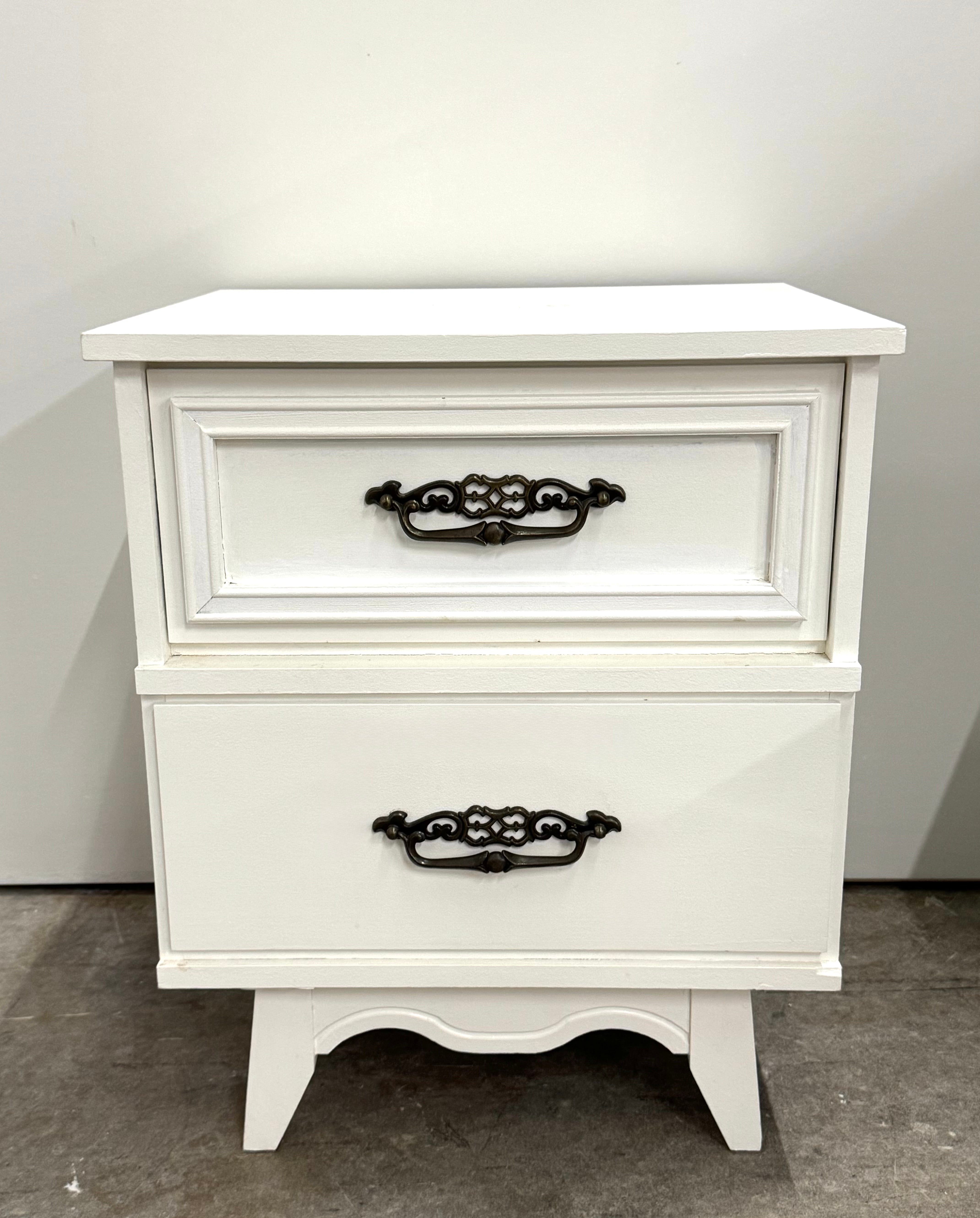 Vintage Painted White Night Stand