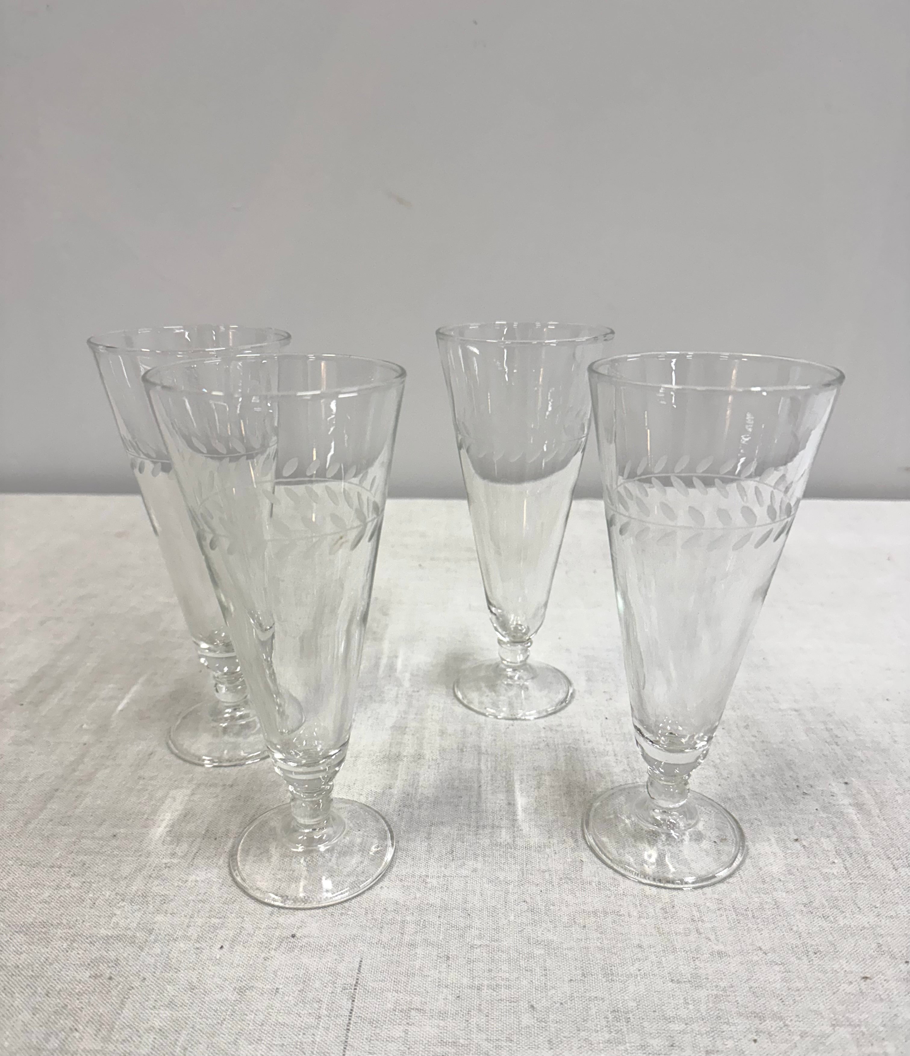 Vintage 'Laurel' Pilsener Glasses Set of 4
