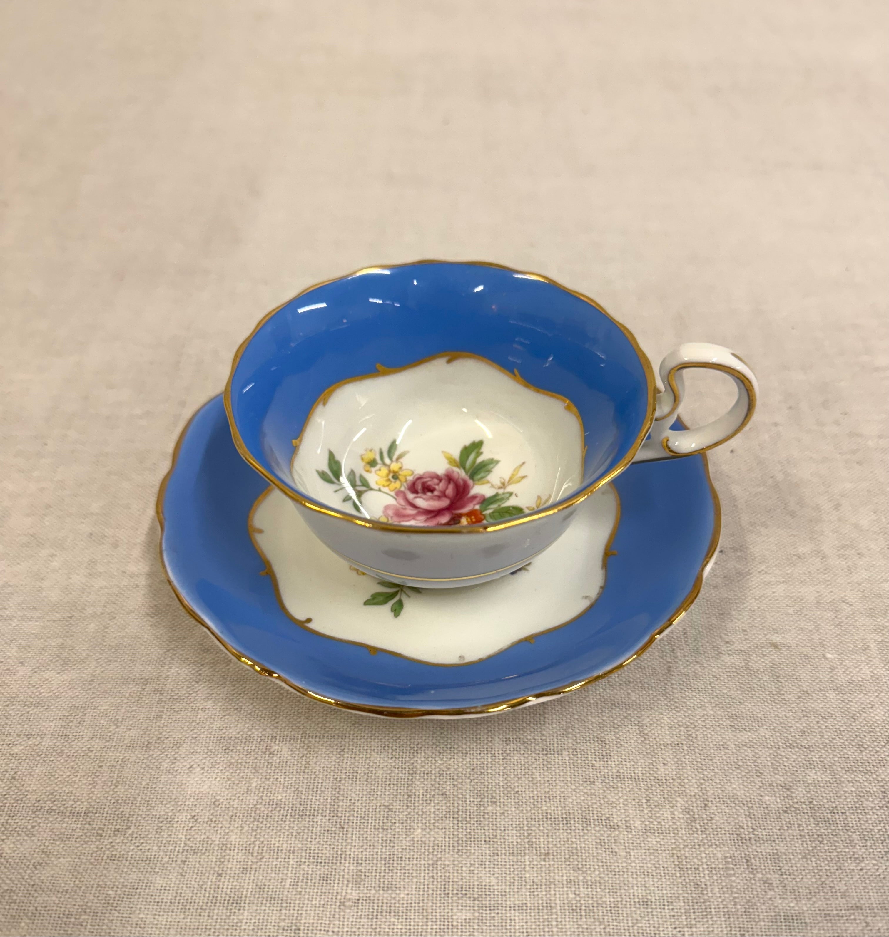 RADFORDS Blue Floral Cup & Saucer