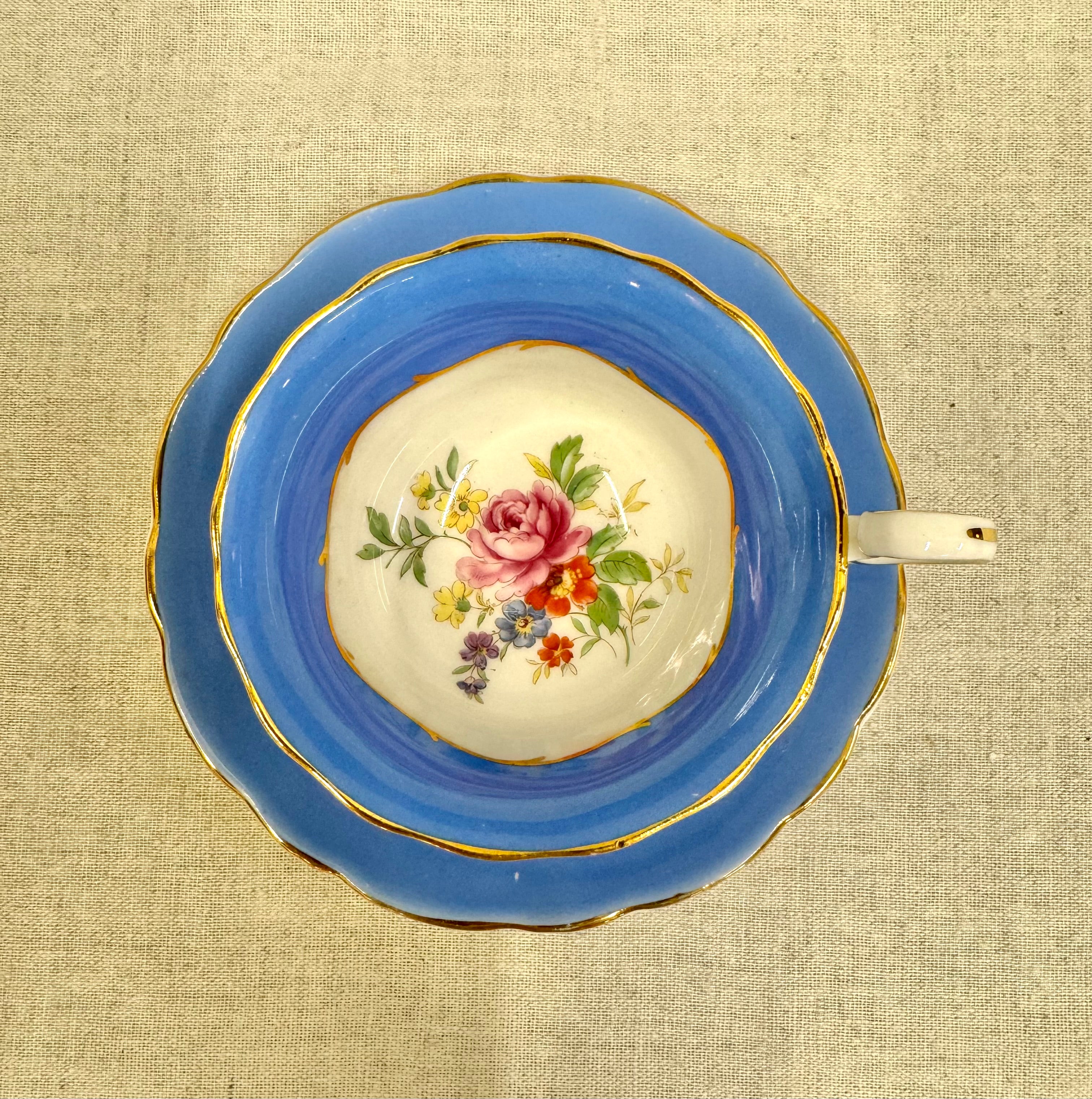 RADFORDS Blue Floral Cup & Saucer