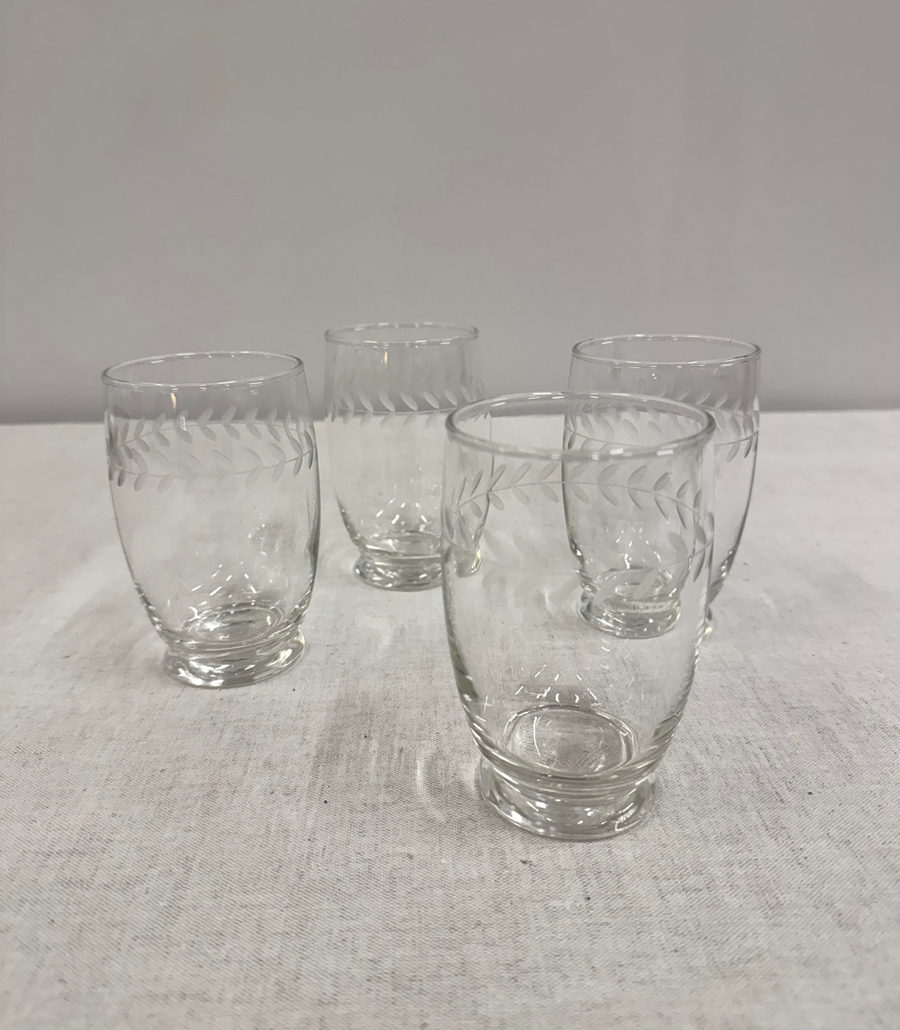 Vintage 'Laurel' Juice Glasses Set of 4