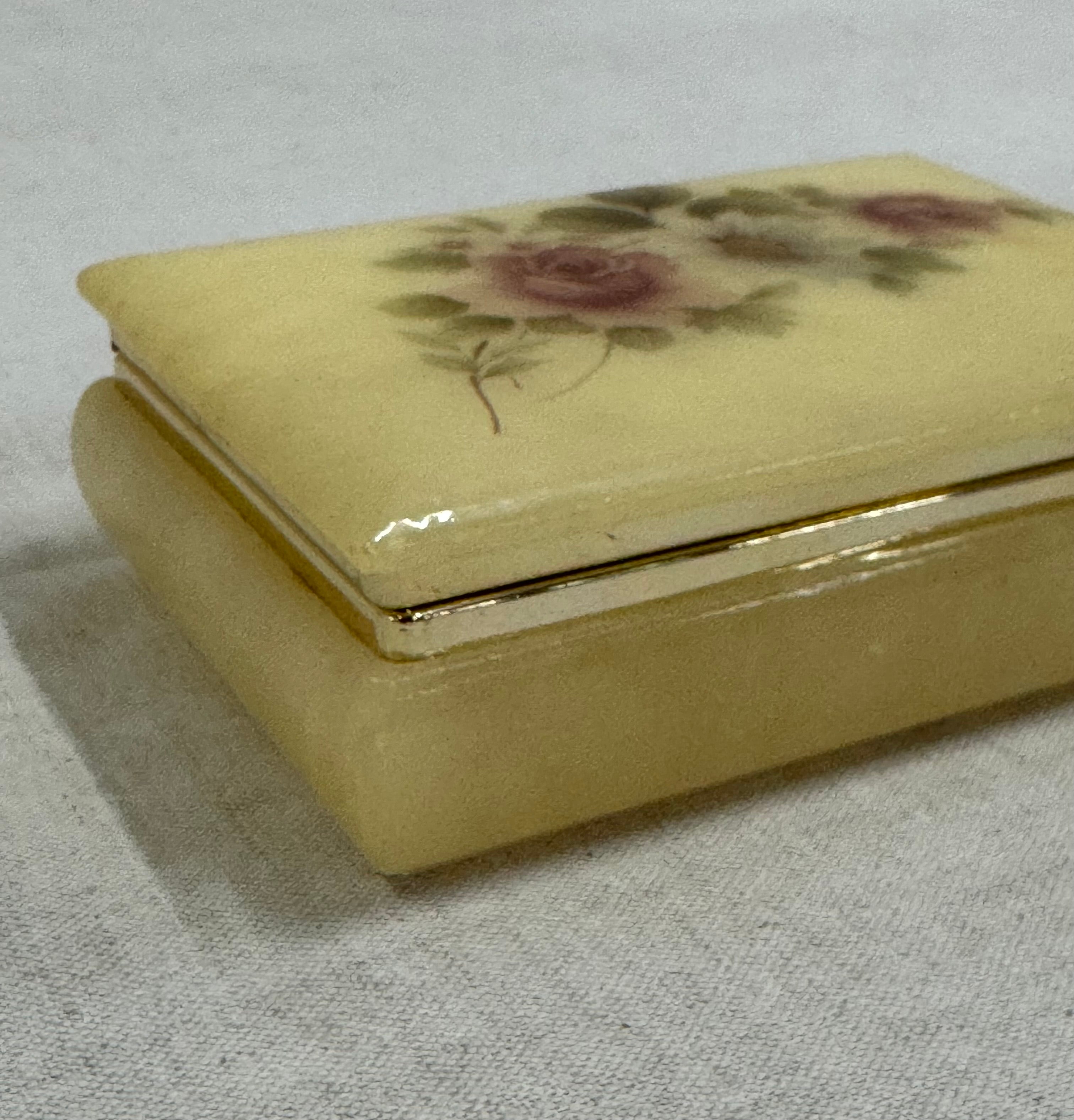Alabaster Floral Small Hinged Box