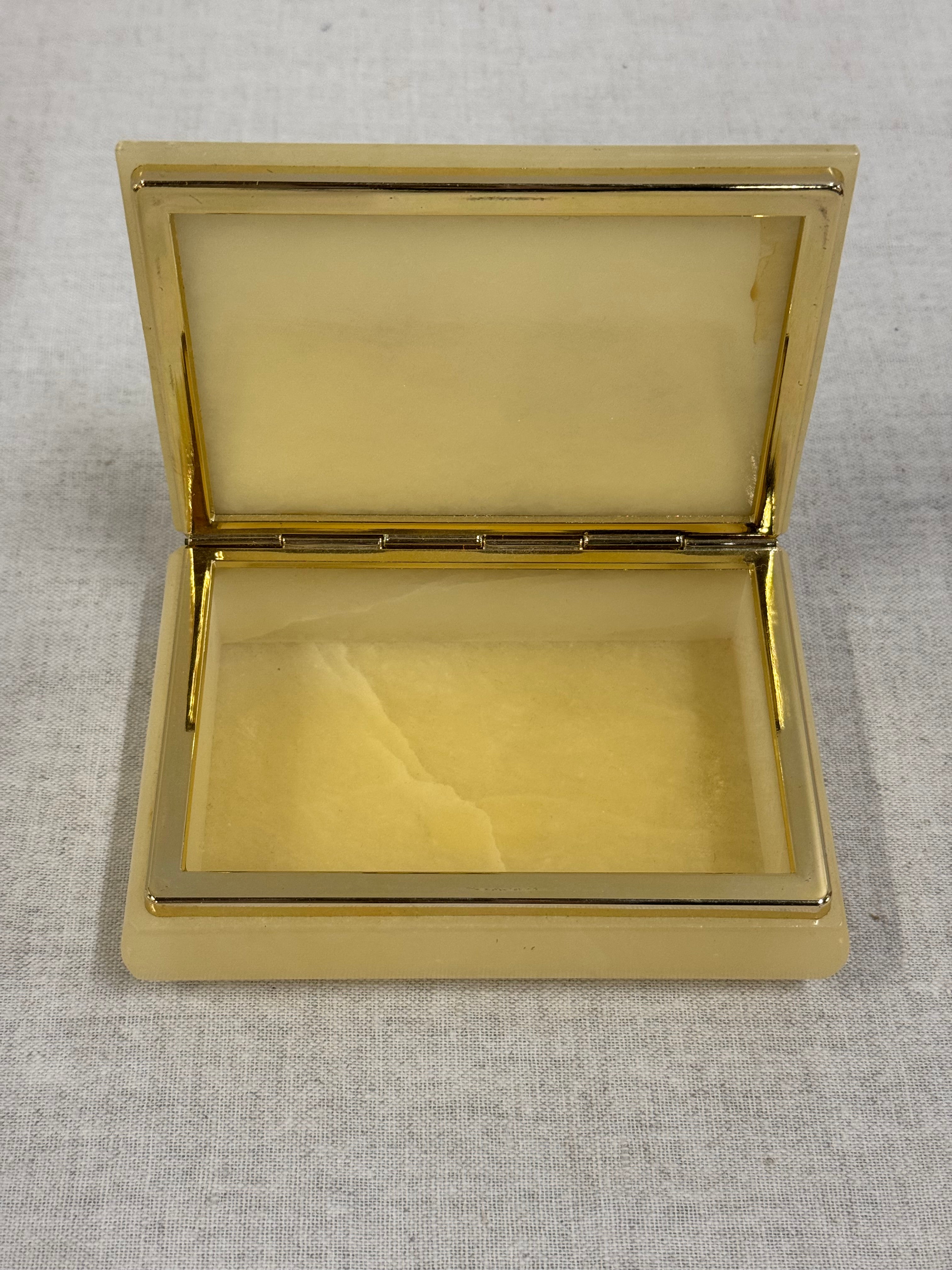 Alabaster Floral Small Hinged Box