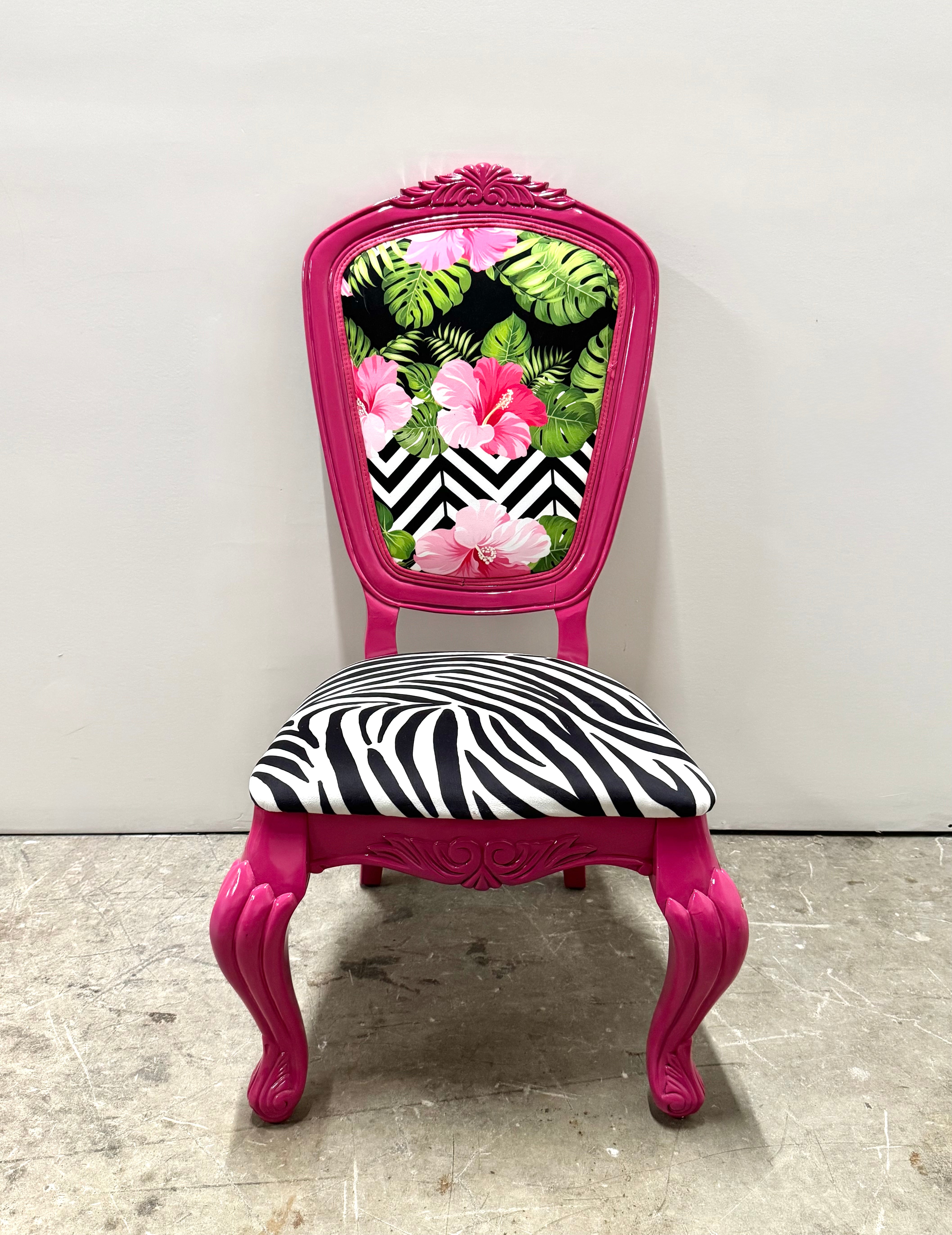 Tropical Hibiscus Hot Pink Chair