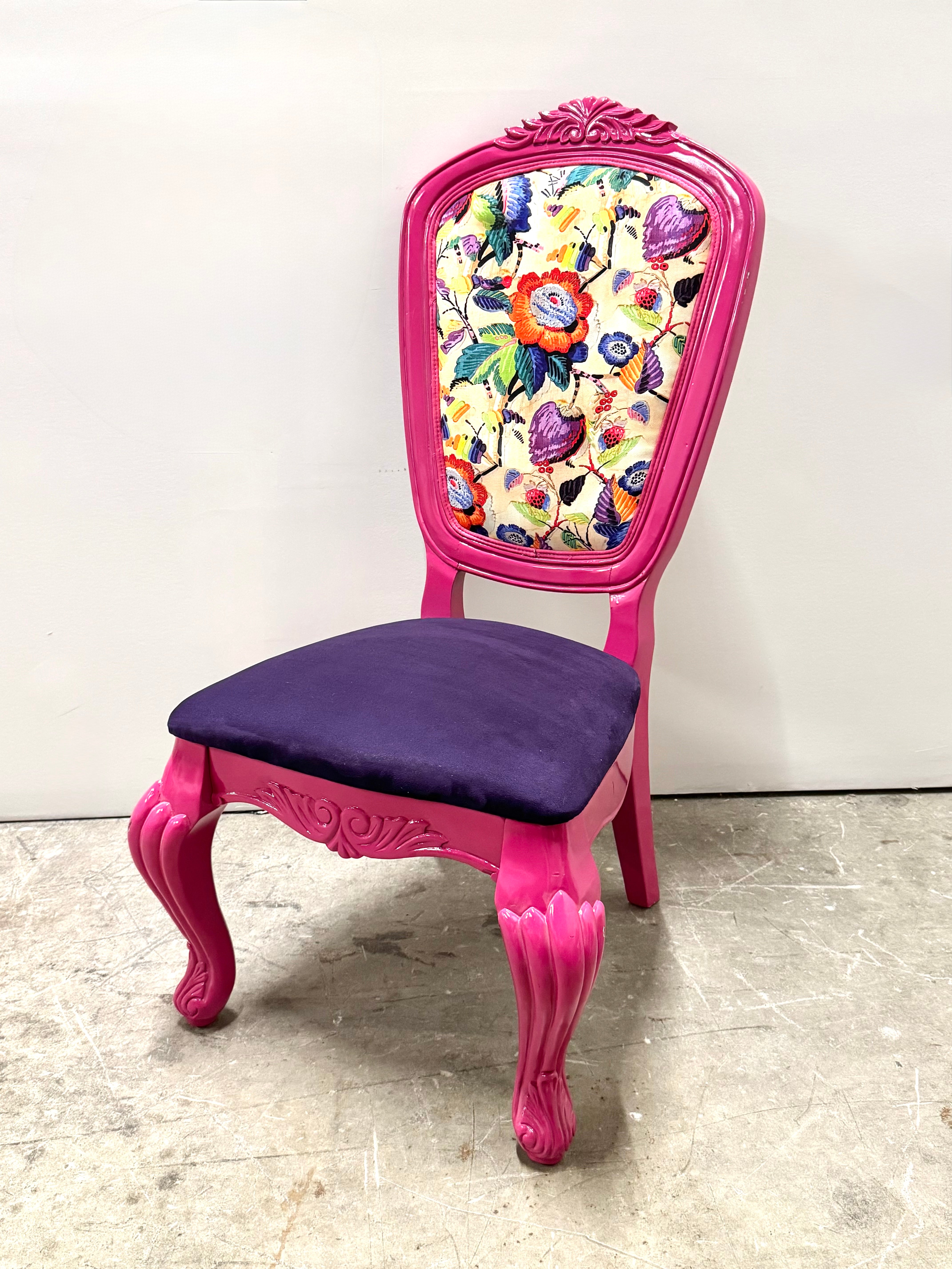 Tropical Floral Hot Pink Chair