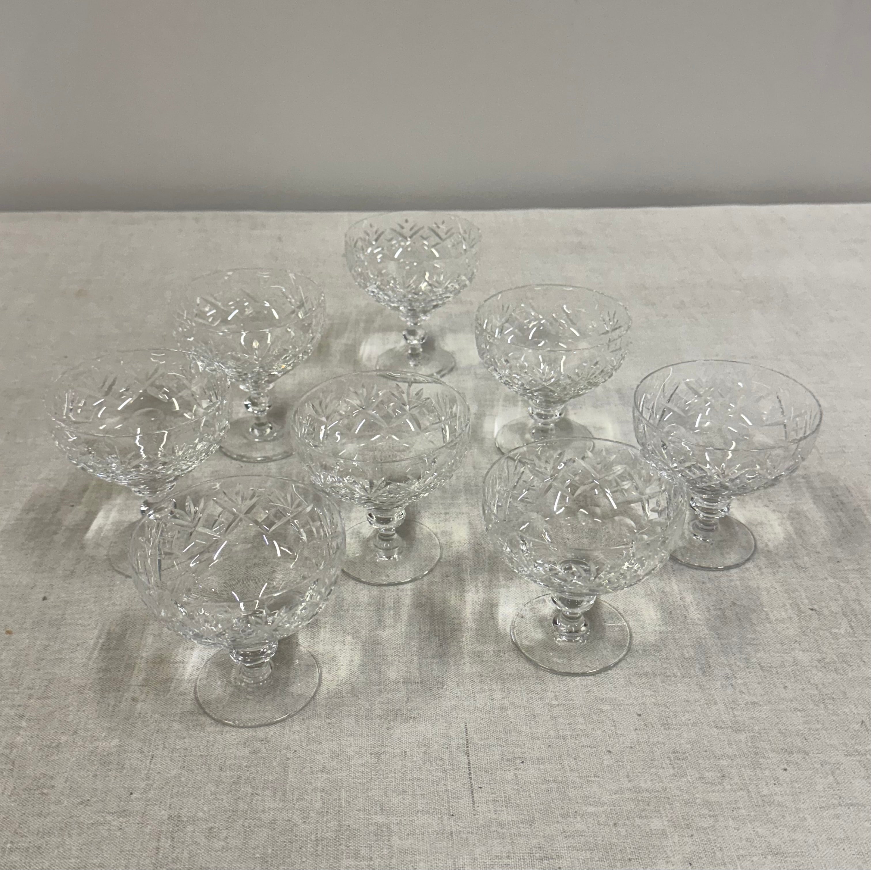 WEBB CORBETT Crystal Dessert Coupes Set of 8
