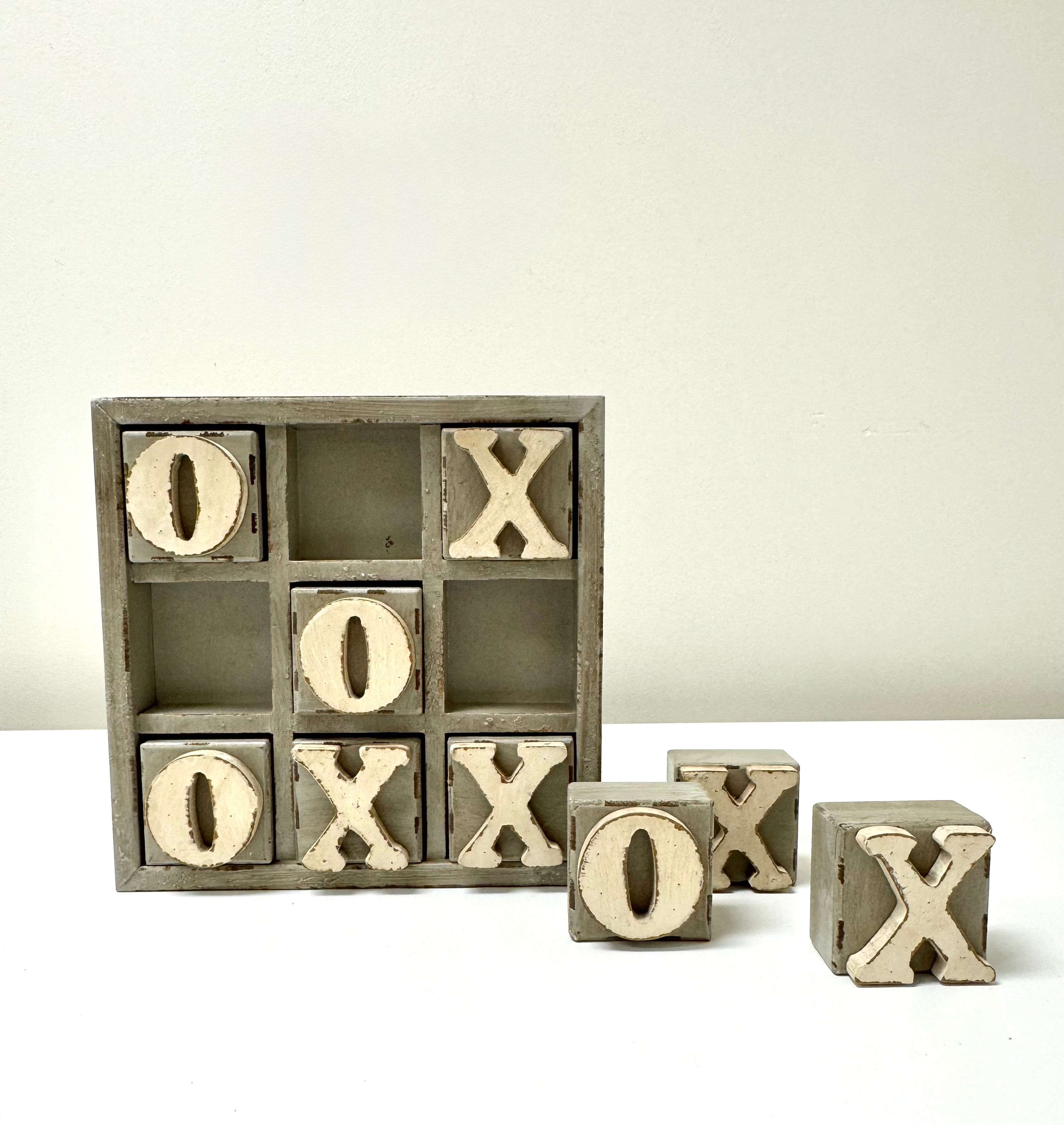 Gray Wood Tic Tac Toe
