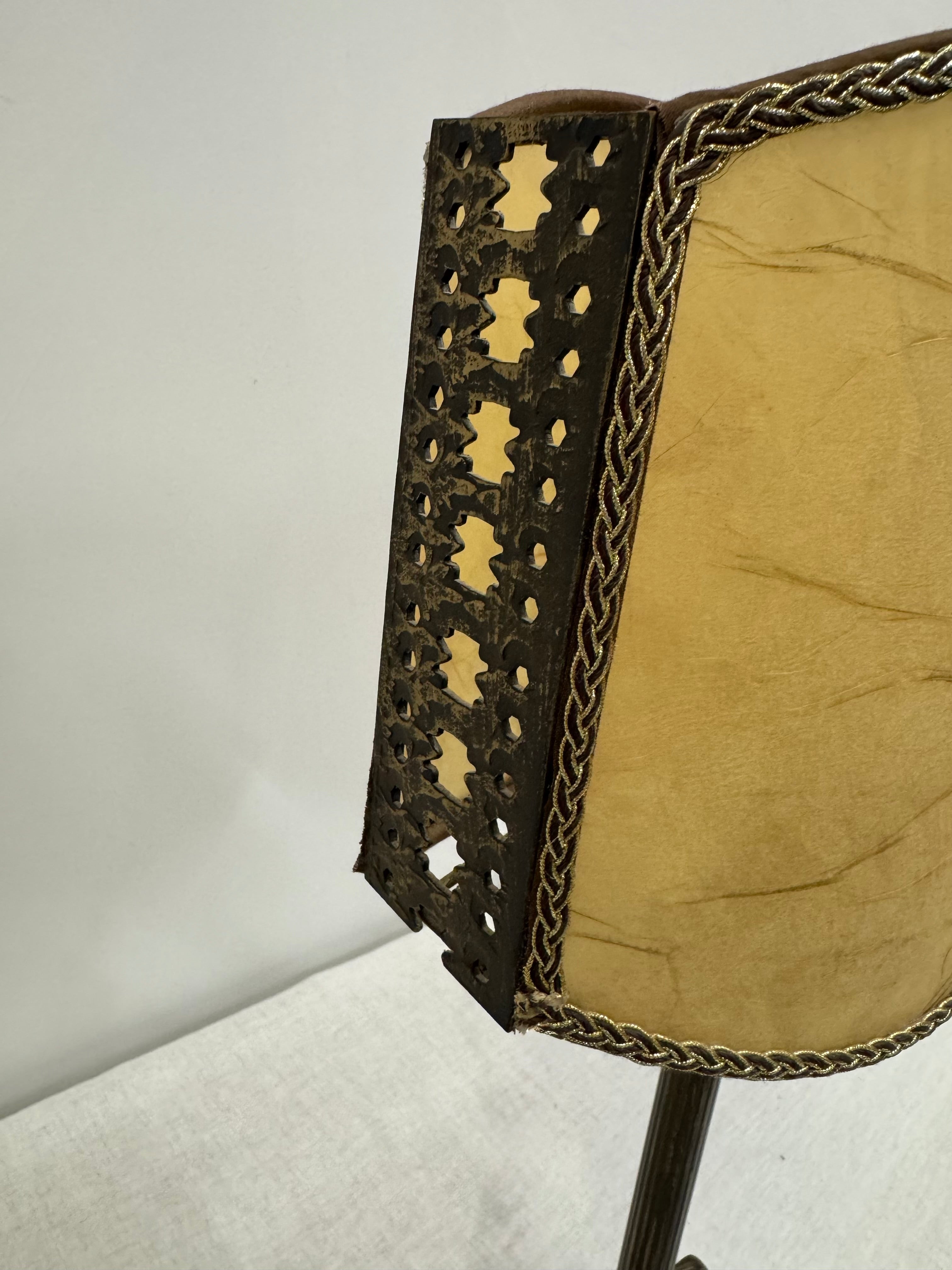 Dark Bronze Lamp with Parchment Shade