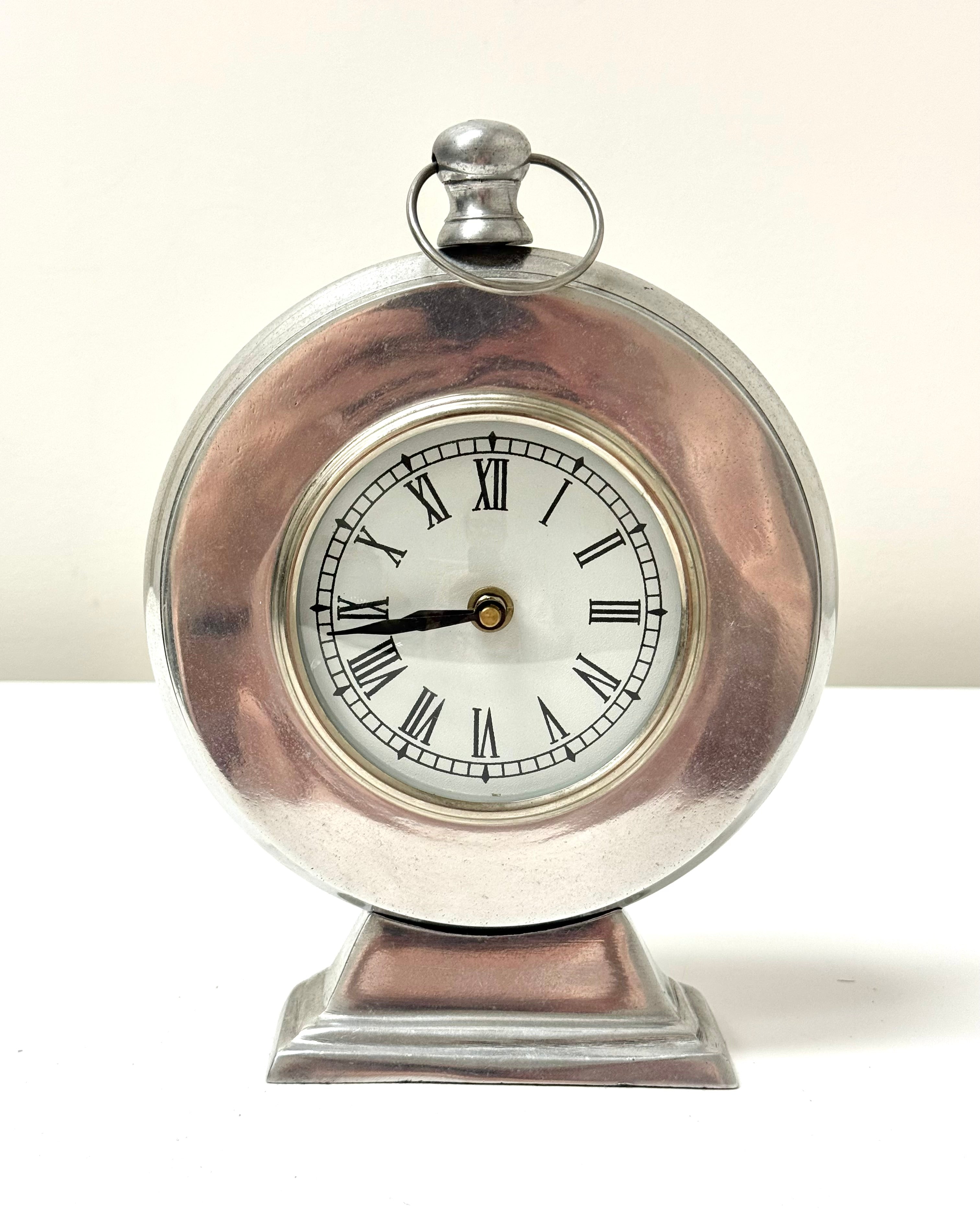Aluminum Pocket Watch Desk Clock