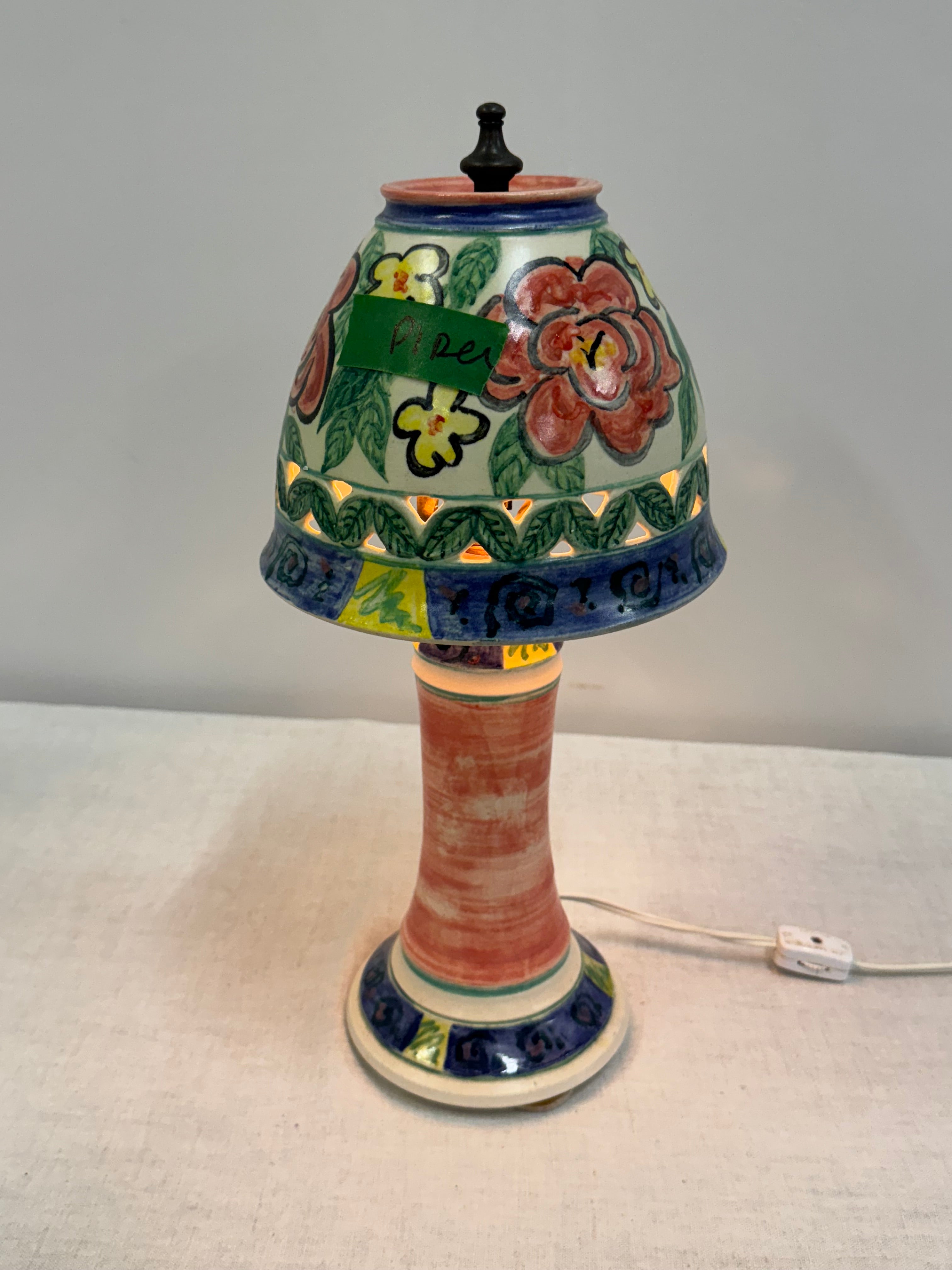 Hand-painted Pottery Lamp
