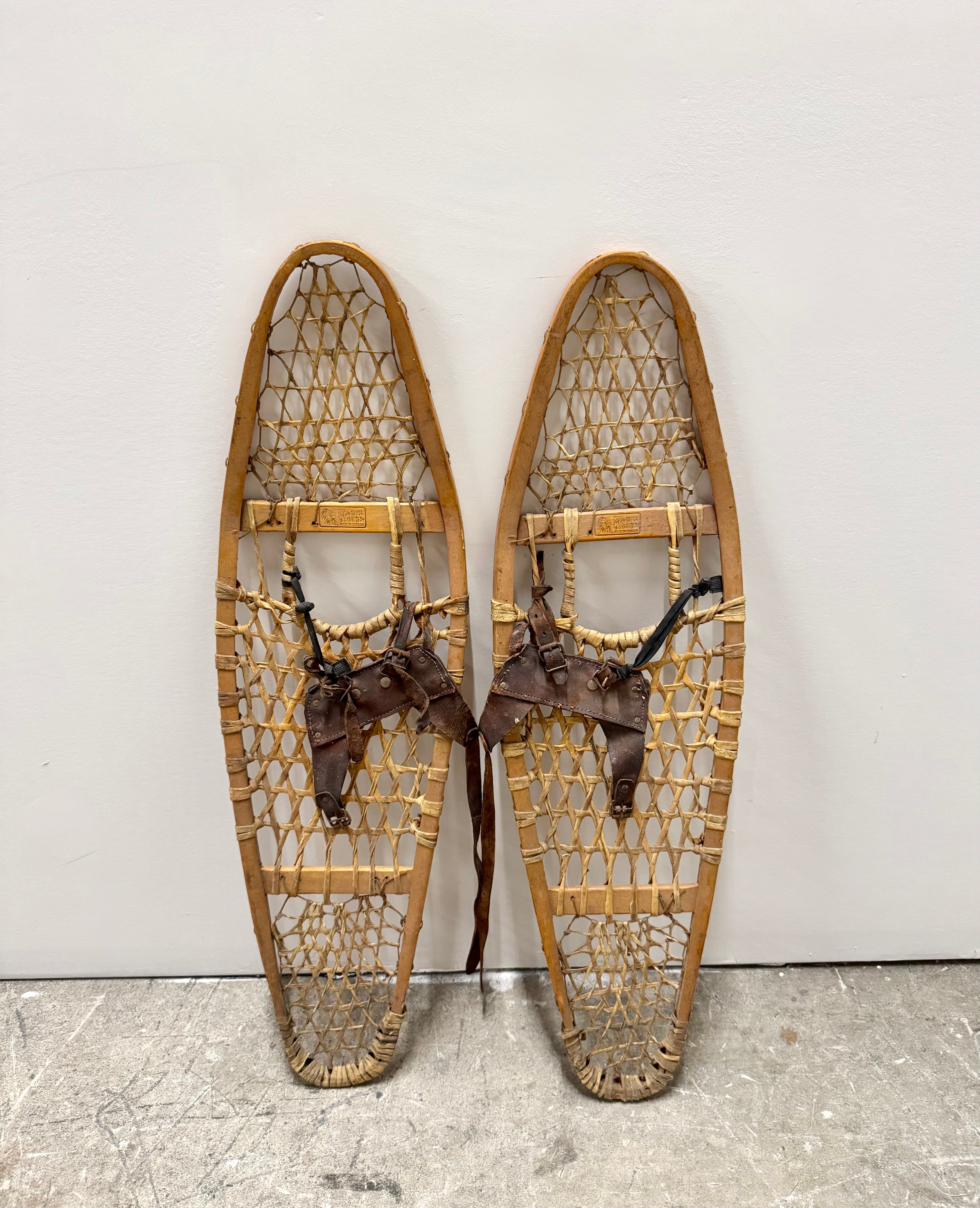 Vintage KABIR KOUBA Rawhide Snowshoes