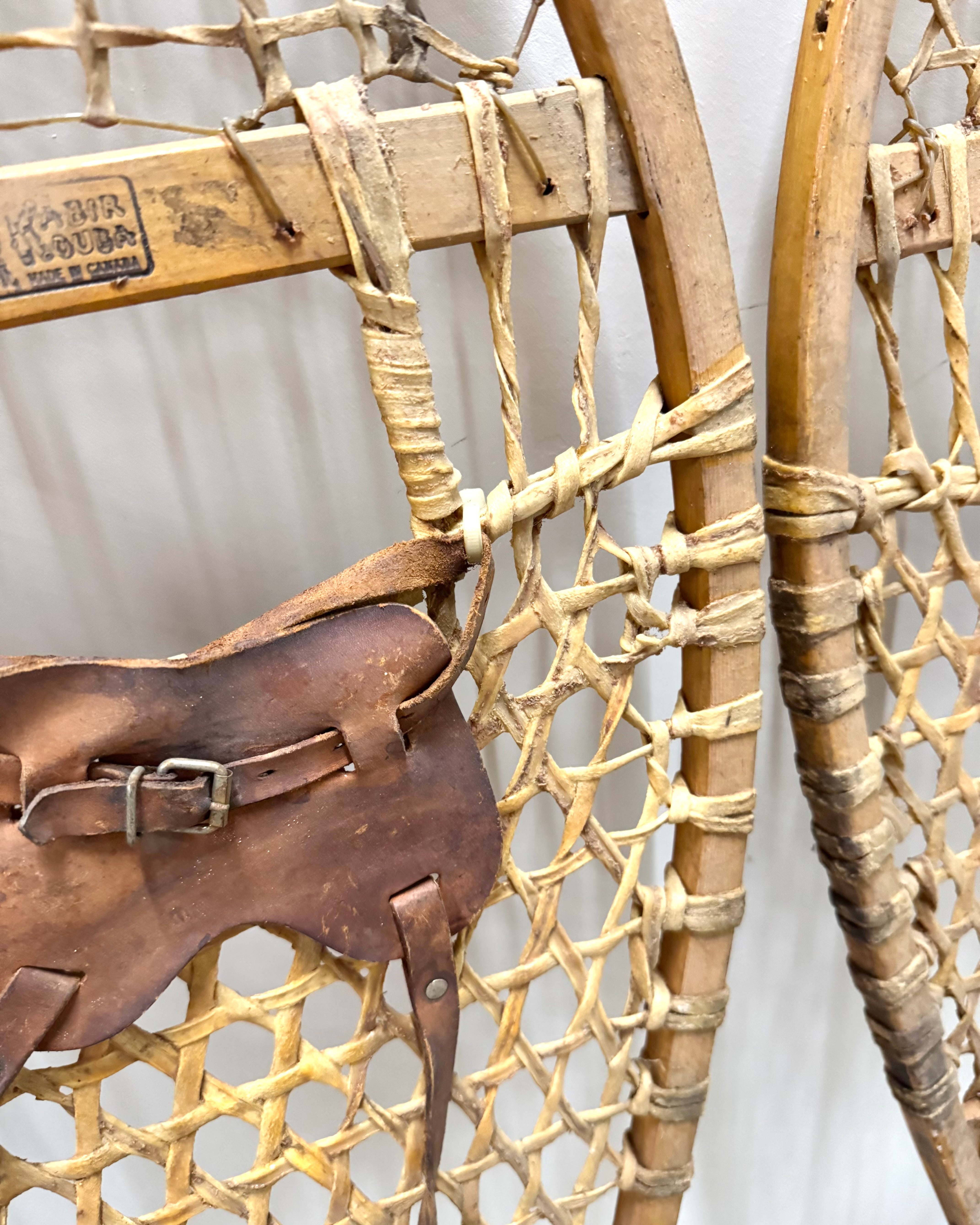 Vintage KABIR KOUBA Rawhide Snowshoes