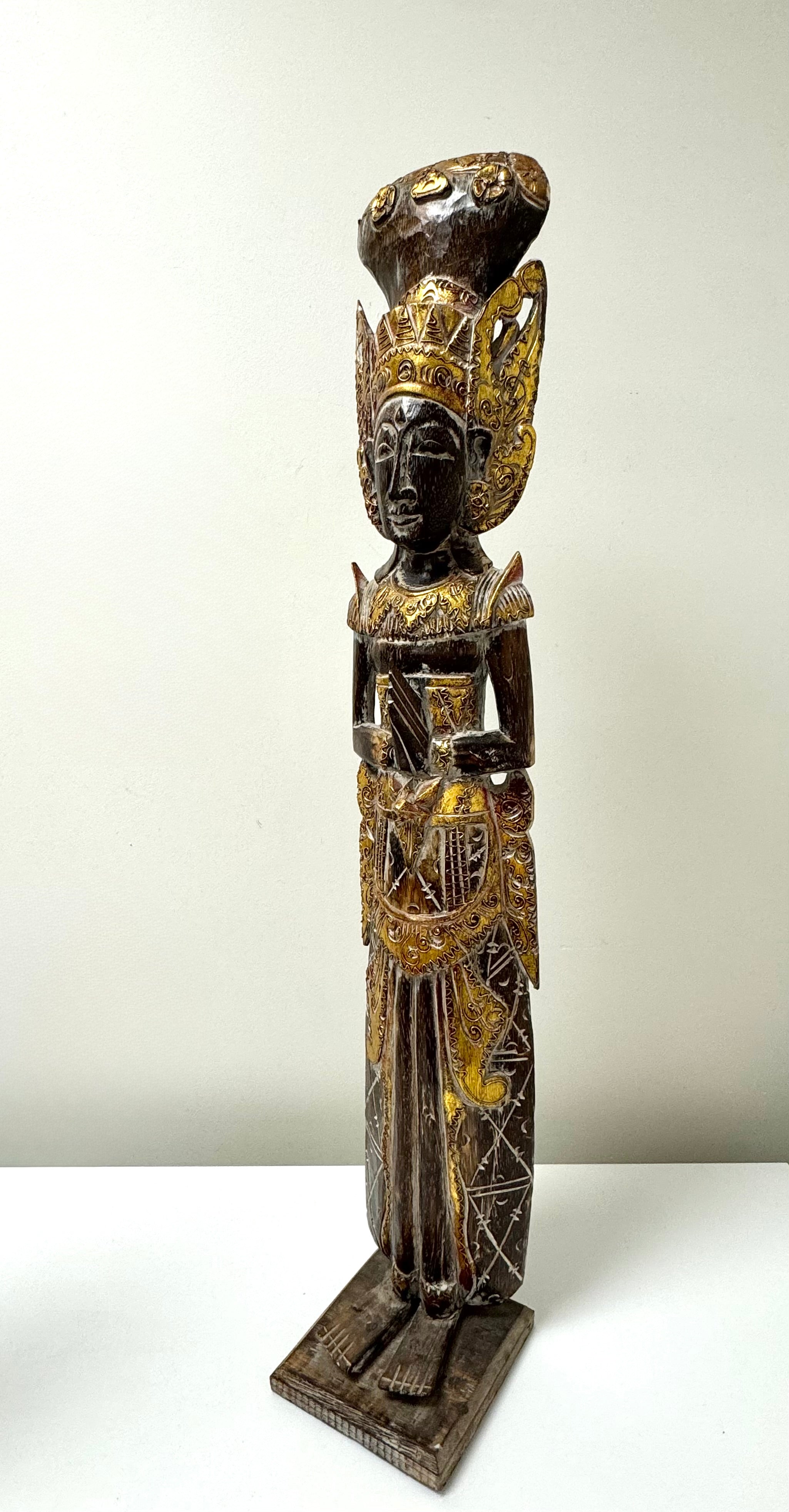 Hard-carved Wood Thai Sita Figure