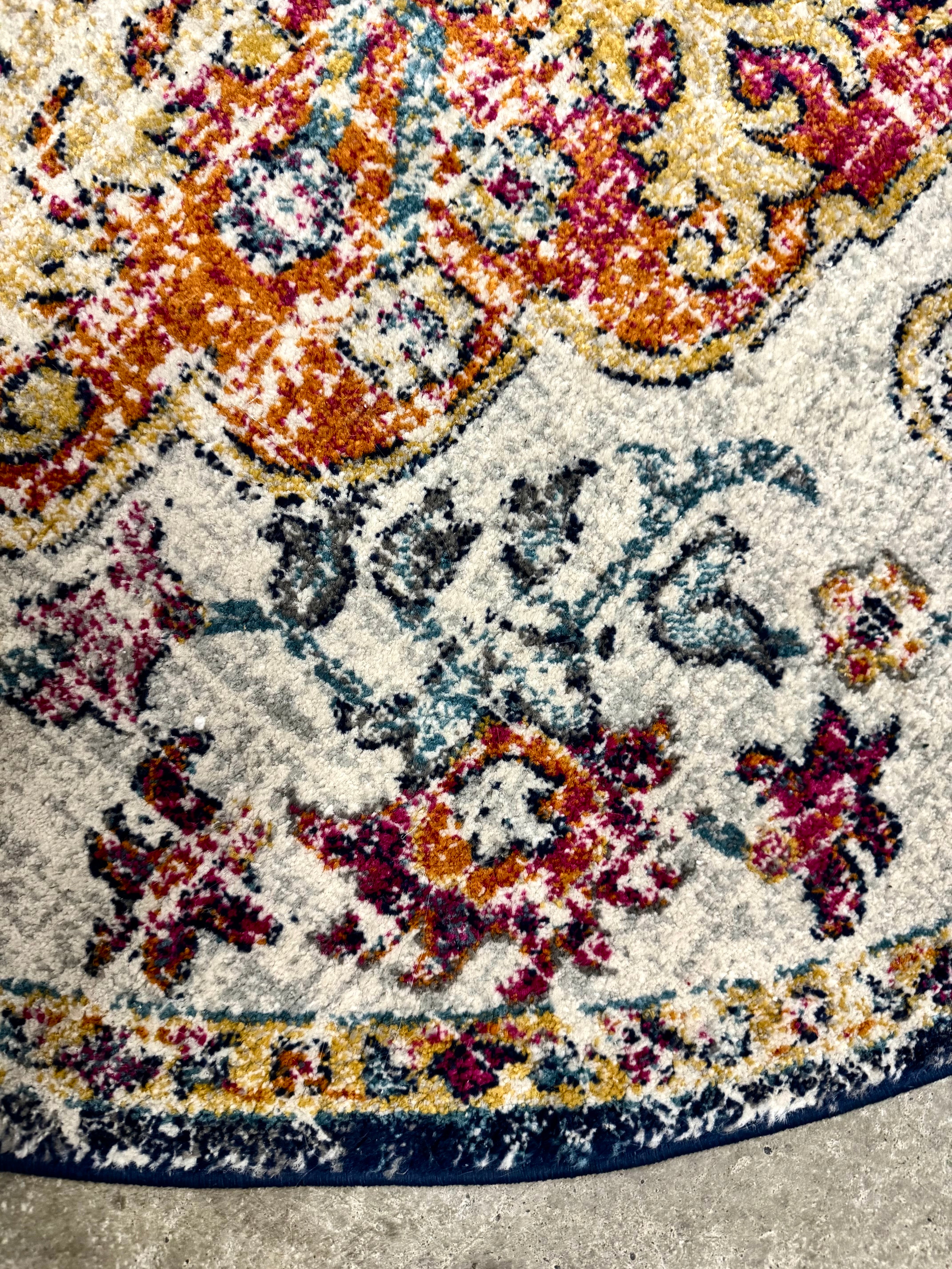 Multi-colour Wash Medallion 63" Rug