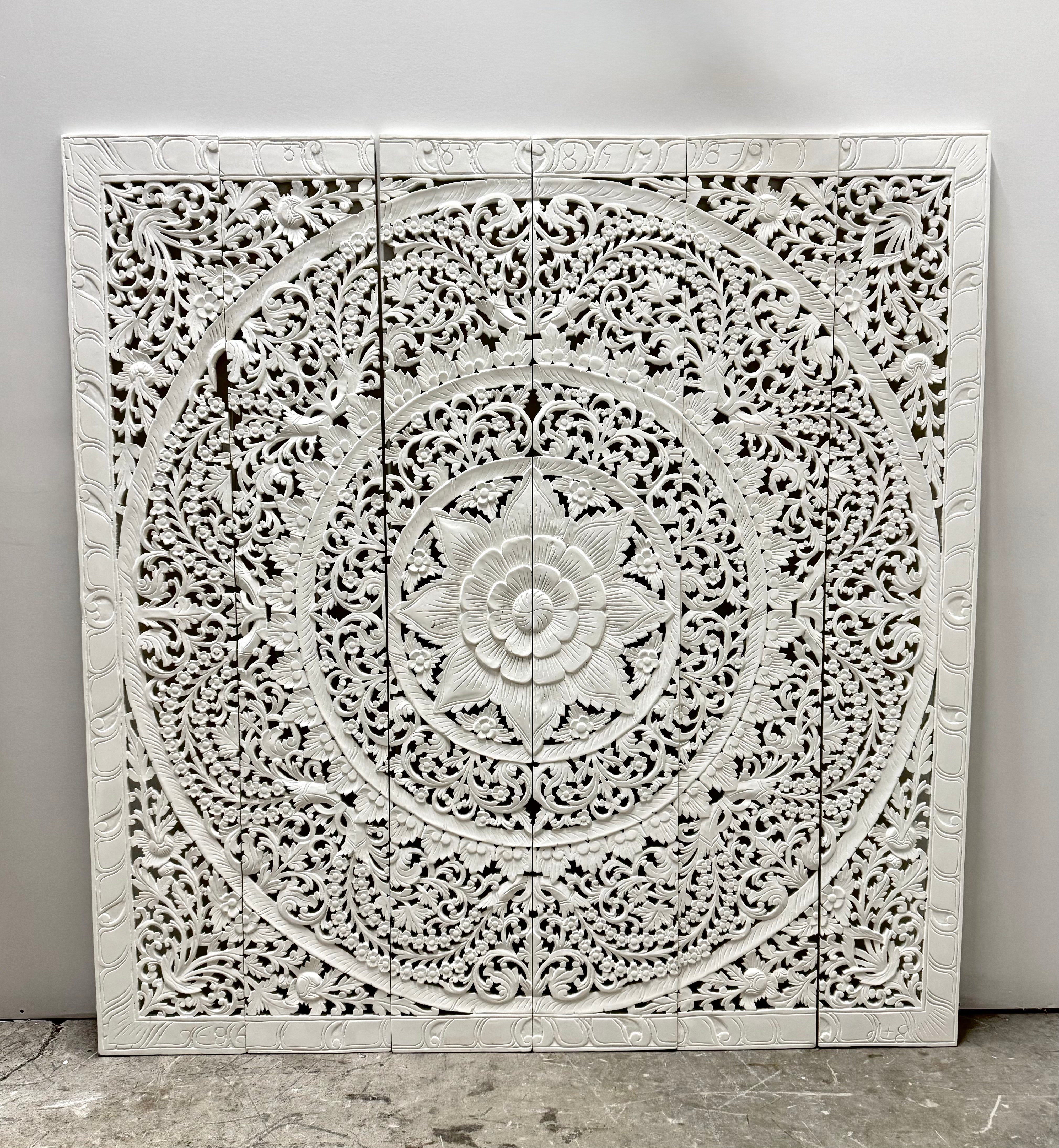 Hand-carved Thai Mandala Art Panels