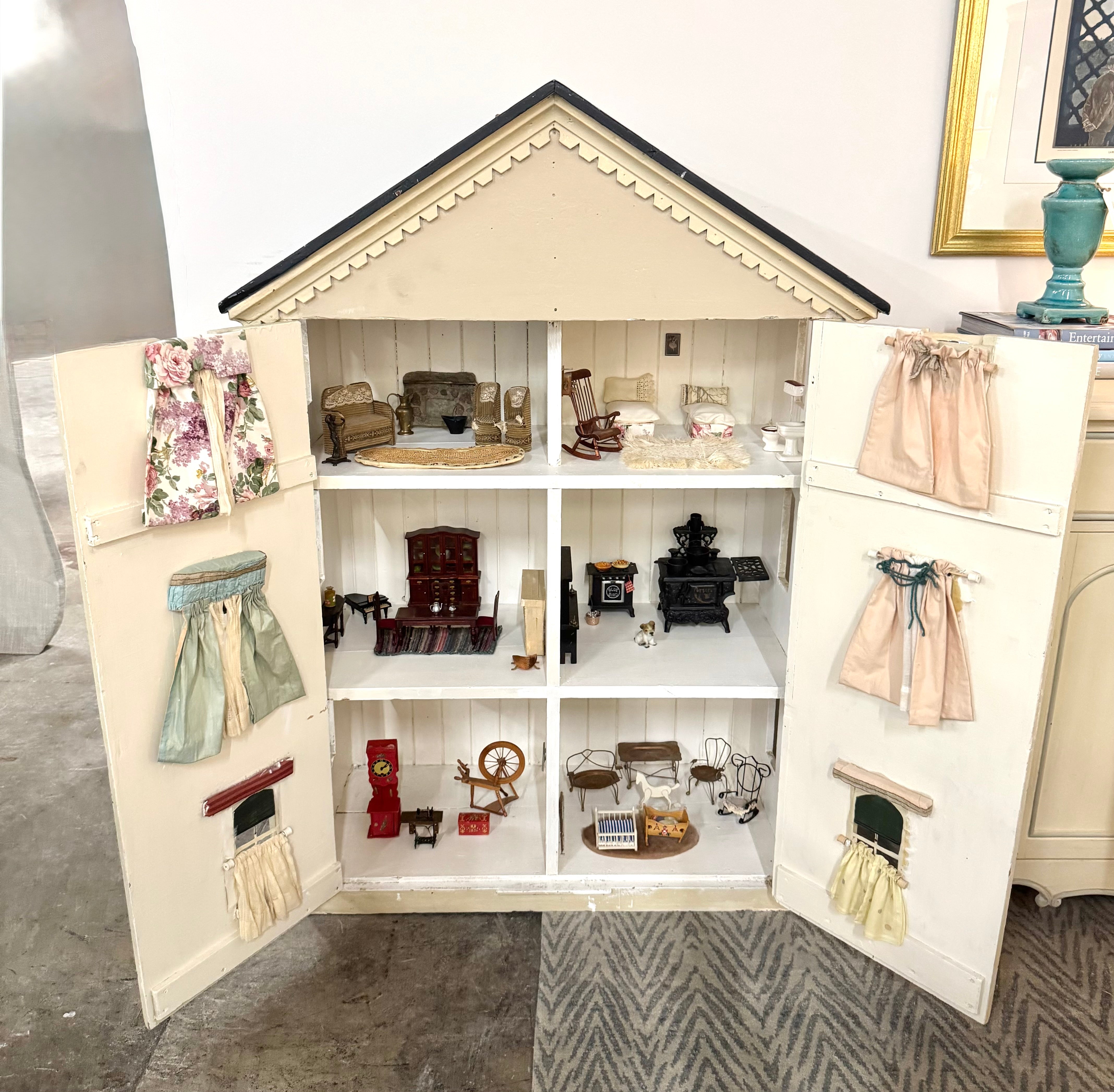 Vintage Handcrafted 55" Doll House