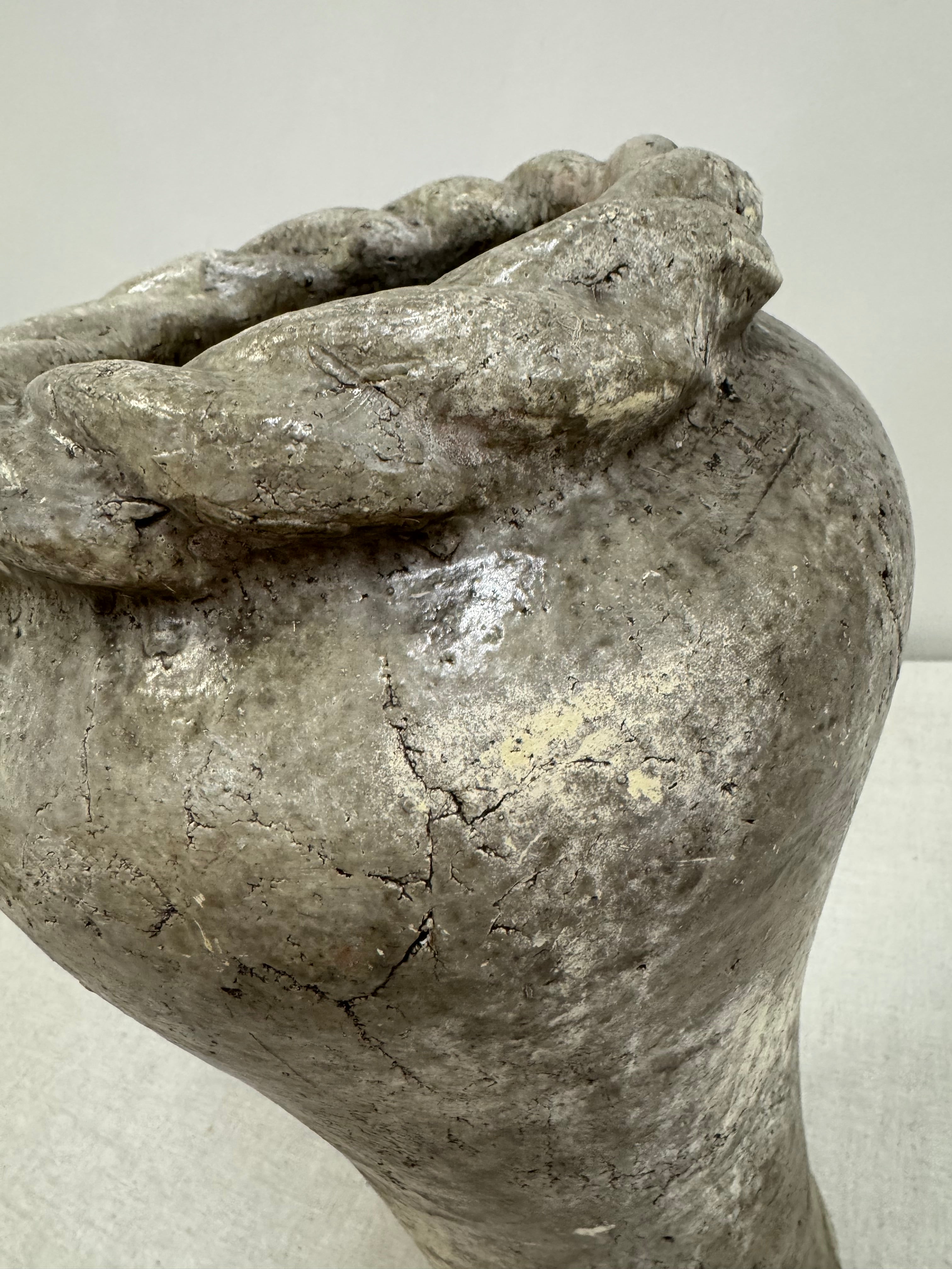 Concrete 17" Vase with Rope Edge