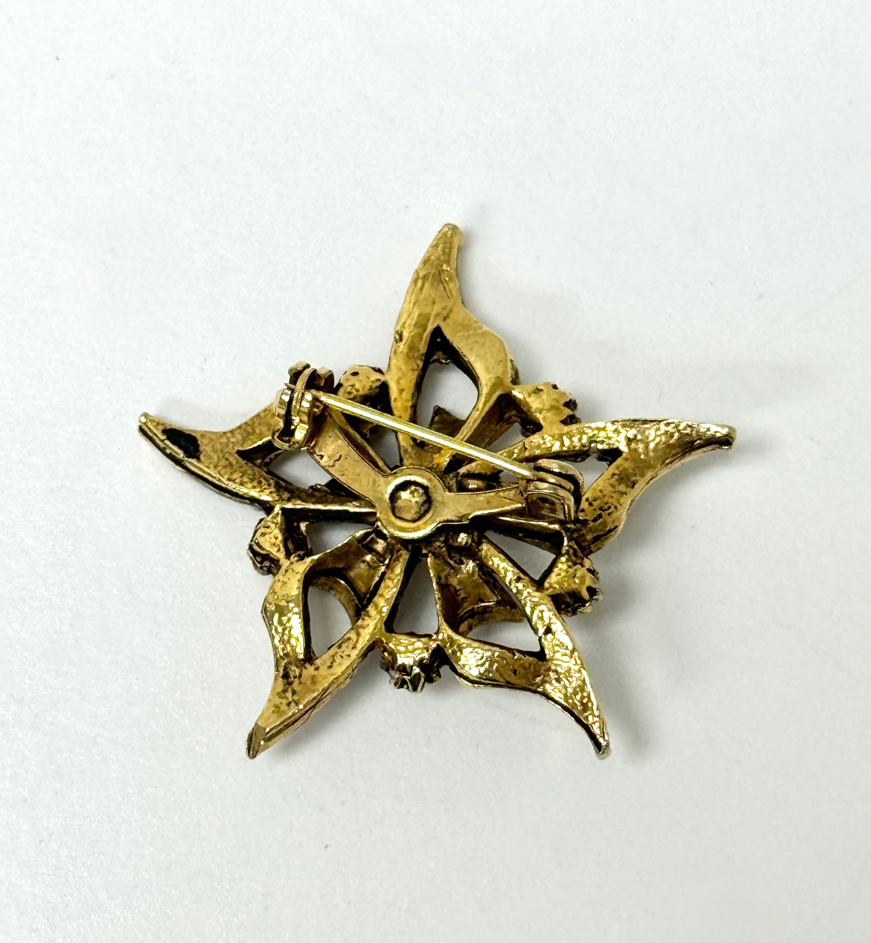 Vintage Starburst Pearl Brooch